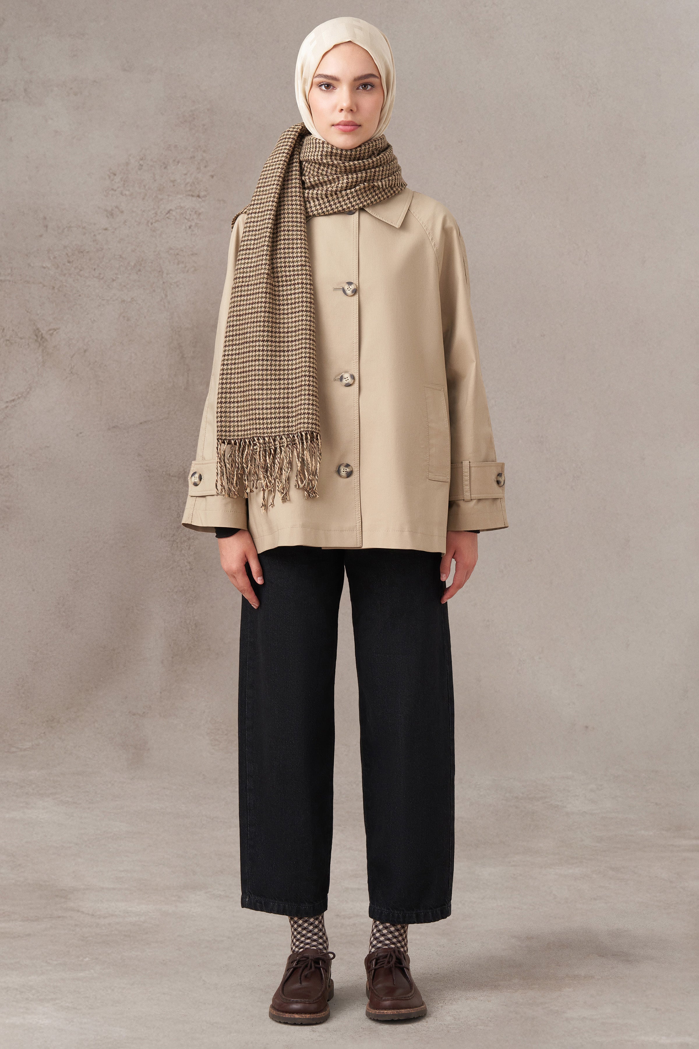 Kısa Trençkot - Camel TUGBA