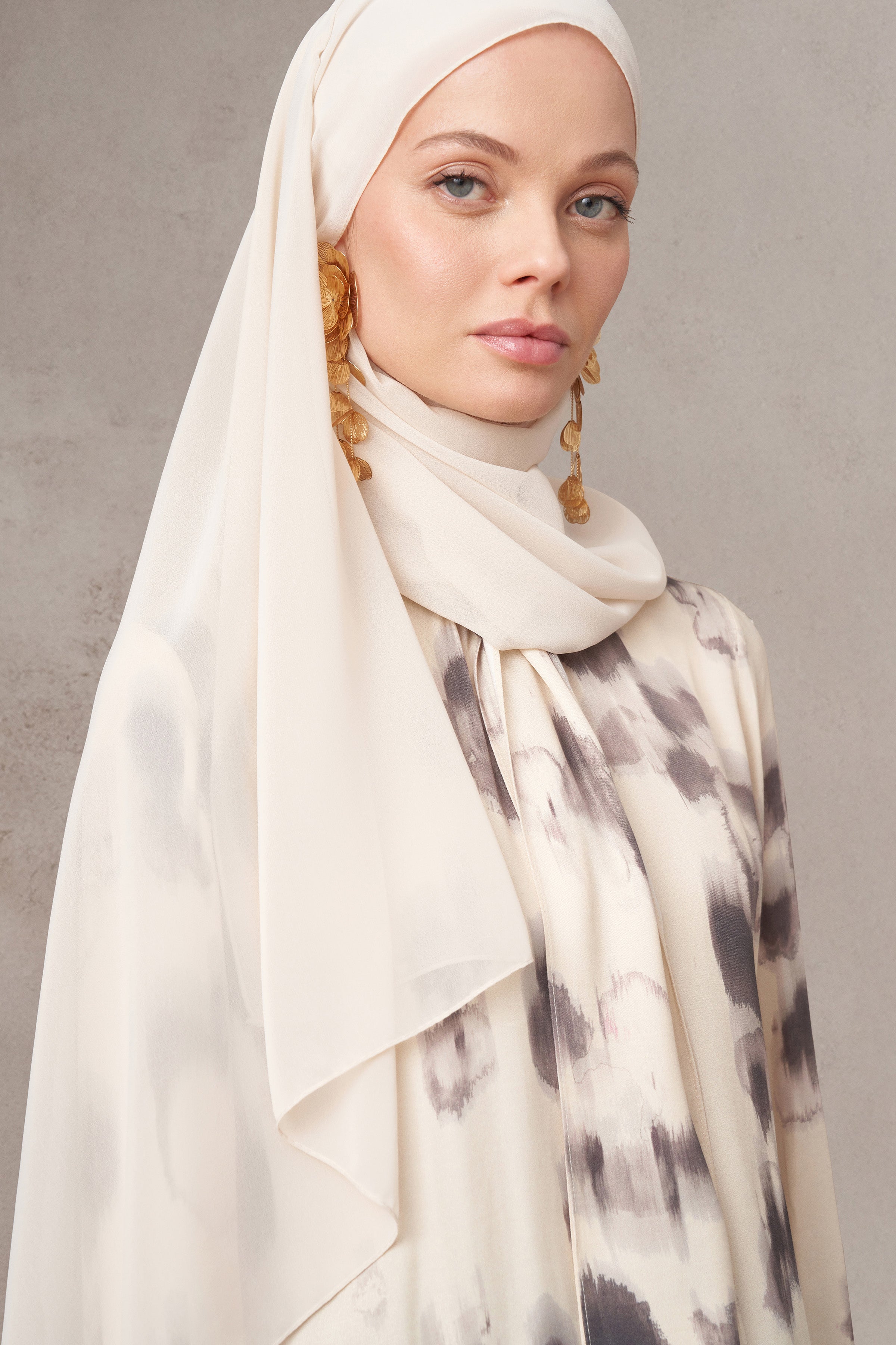 Fırça Desenli Bluz - Krem TUGBA