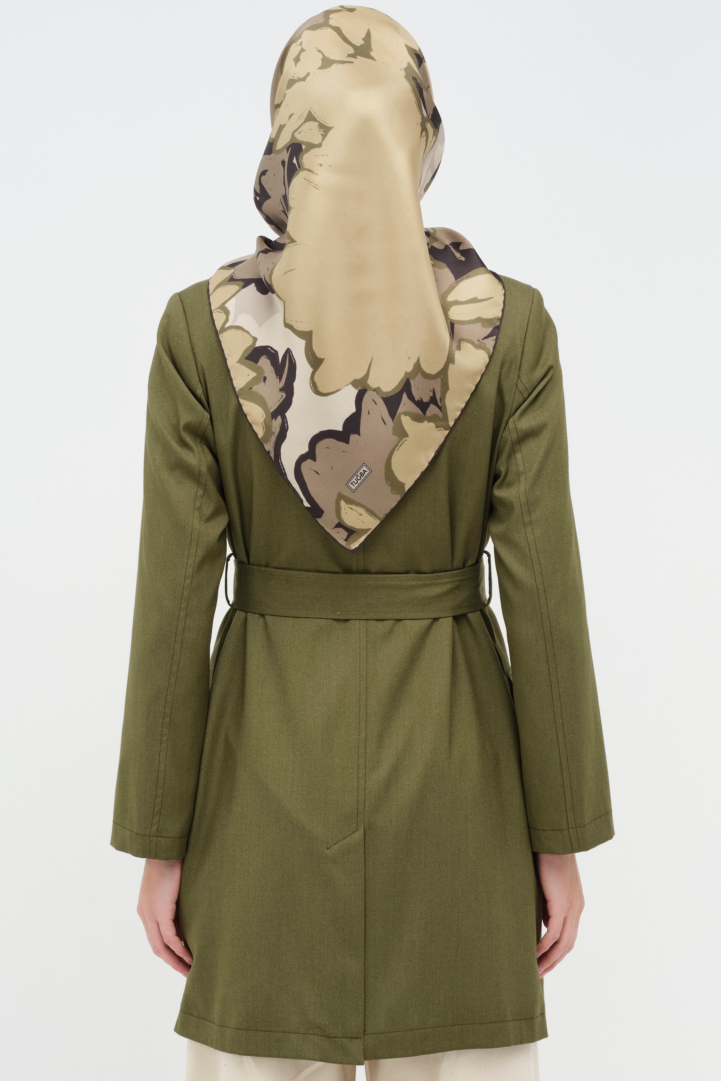 Tokalı Kemer Detaylı Ceket - Olive TUGBA