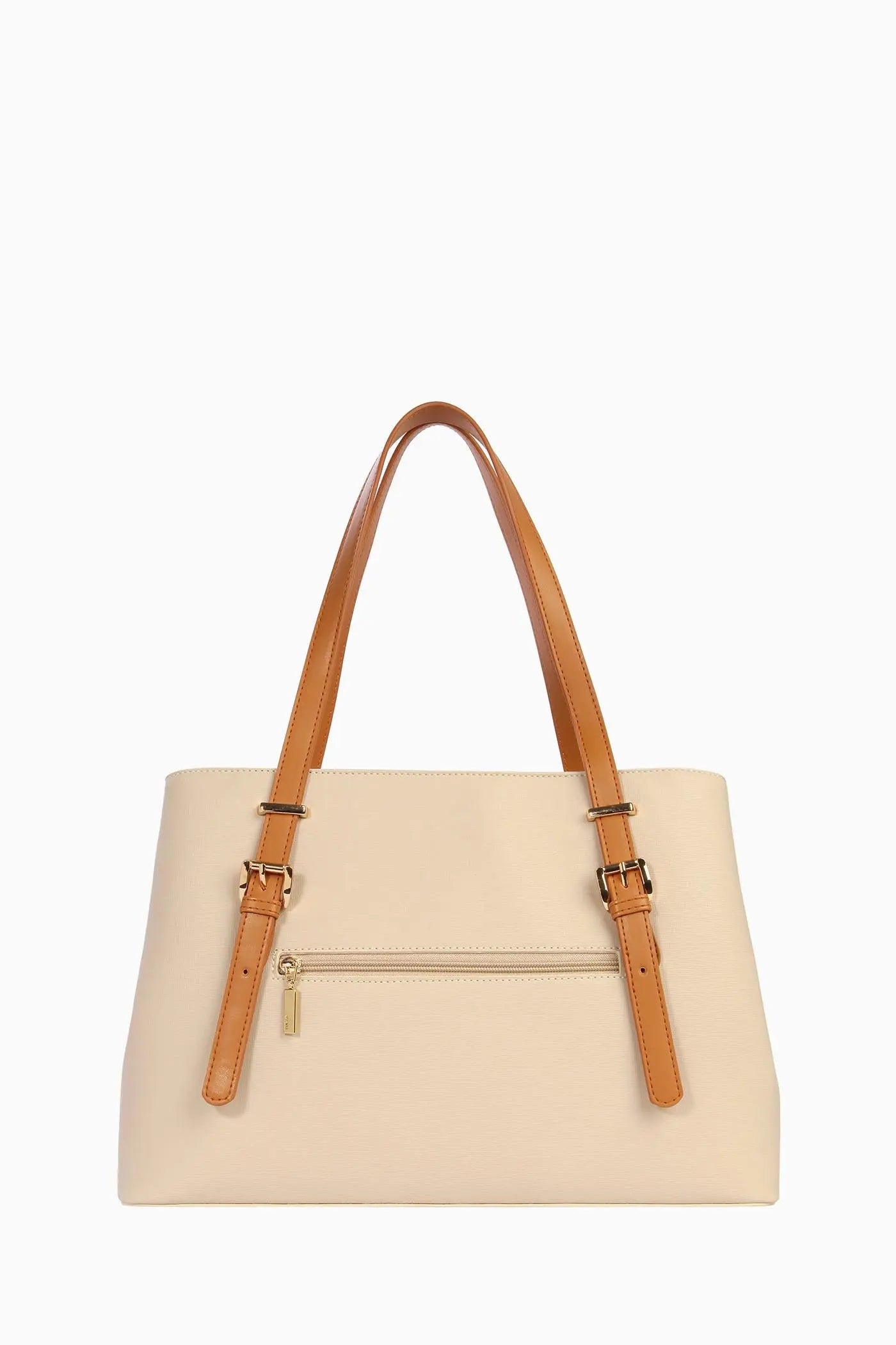 Tokalı Tote Çanta - Bej TUGBA