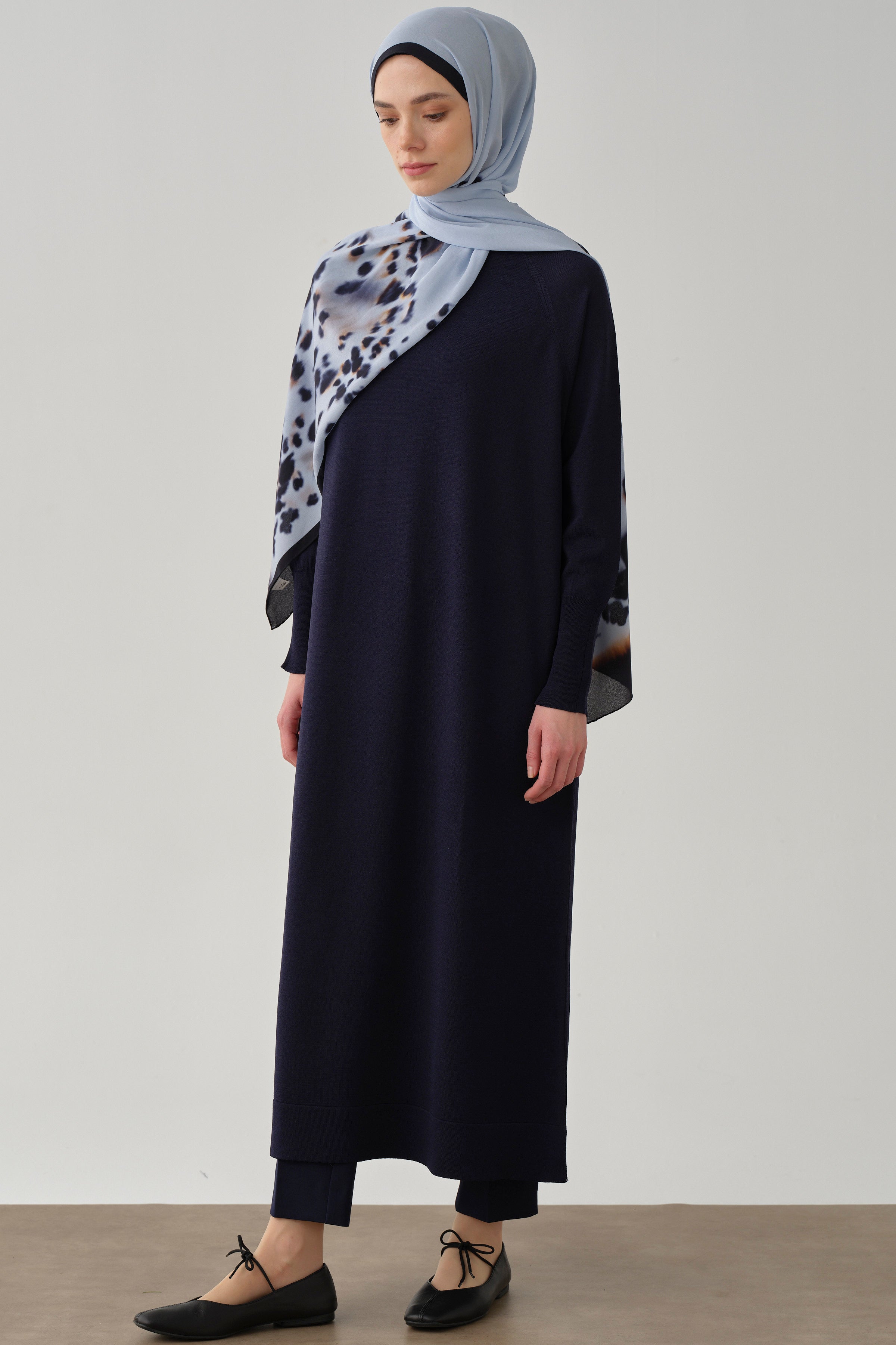 Triko Elbise - Lacivert TUGBA