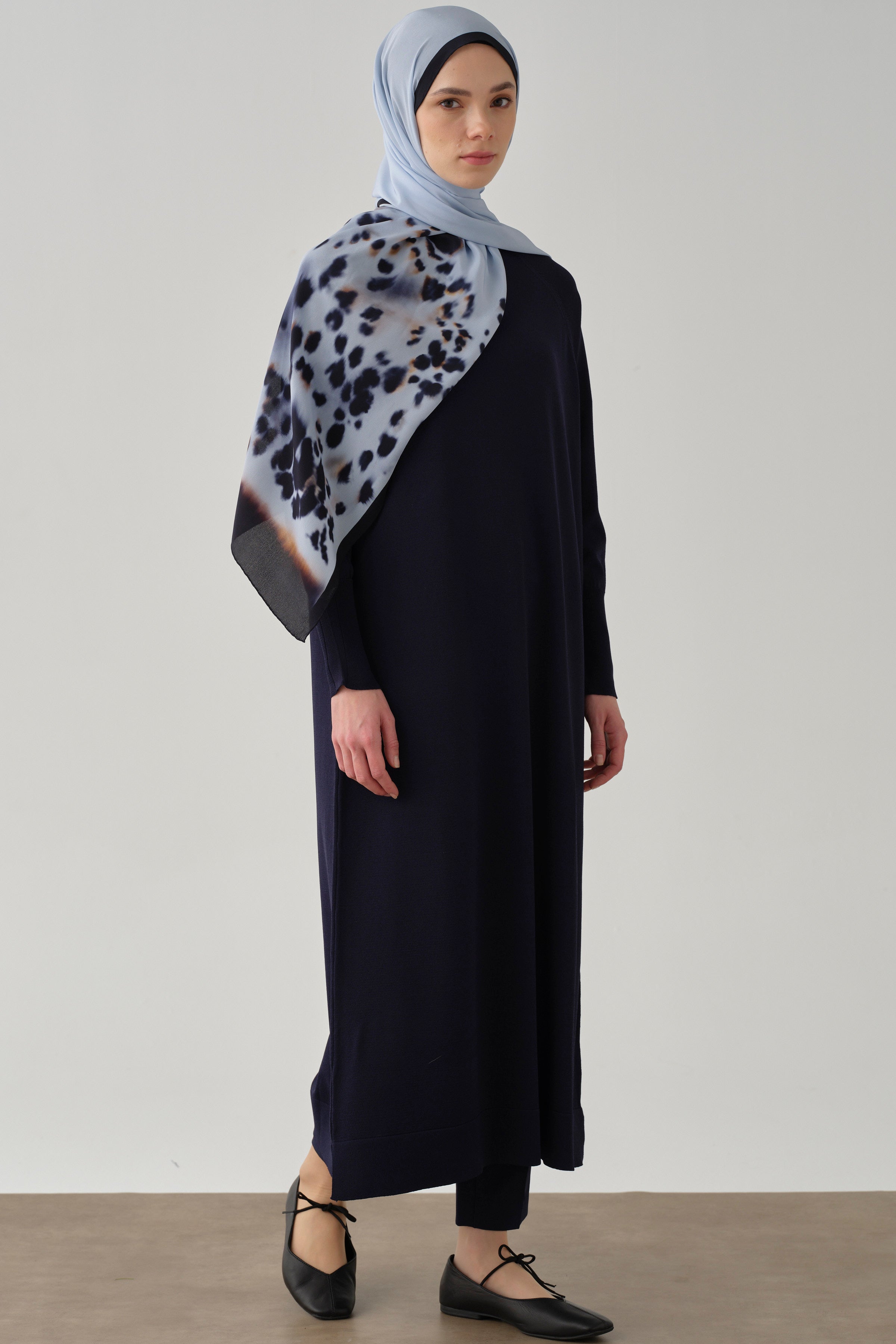 Triko Elbise - Lacivert TUGBA