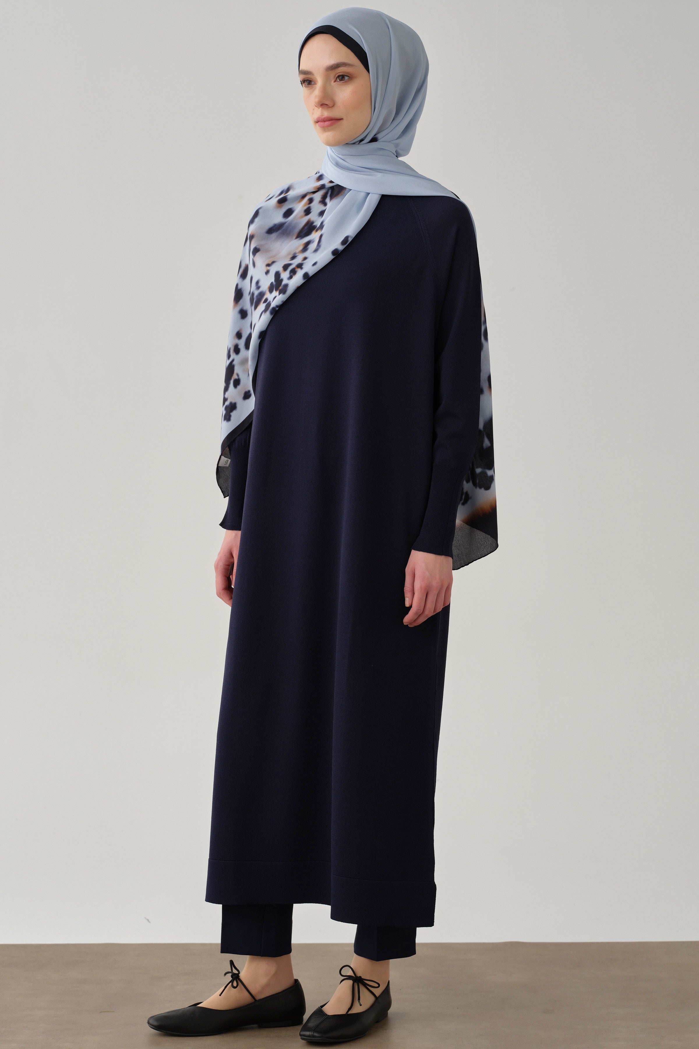 Triko Elbise - Lacivert TUGBA