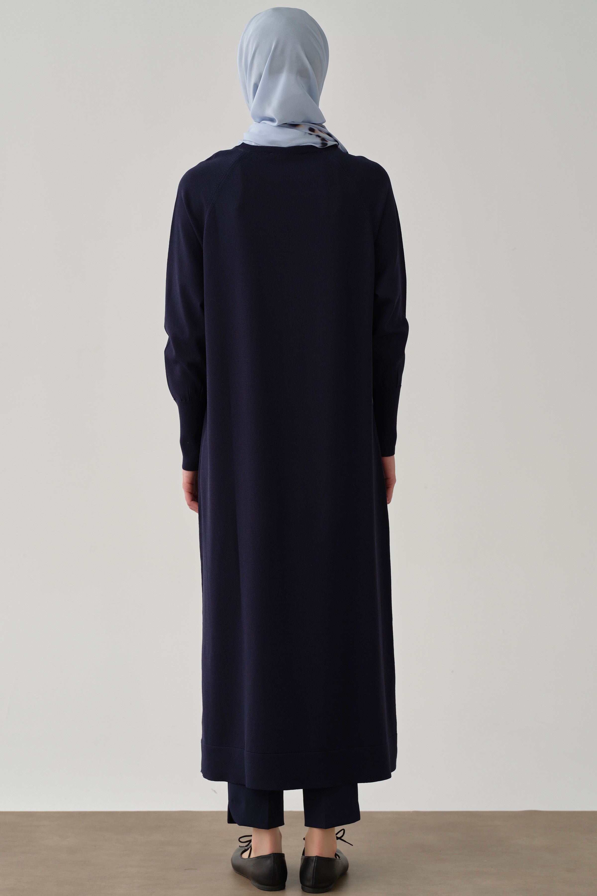 Triko Elbise - Lacivert TUGBA