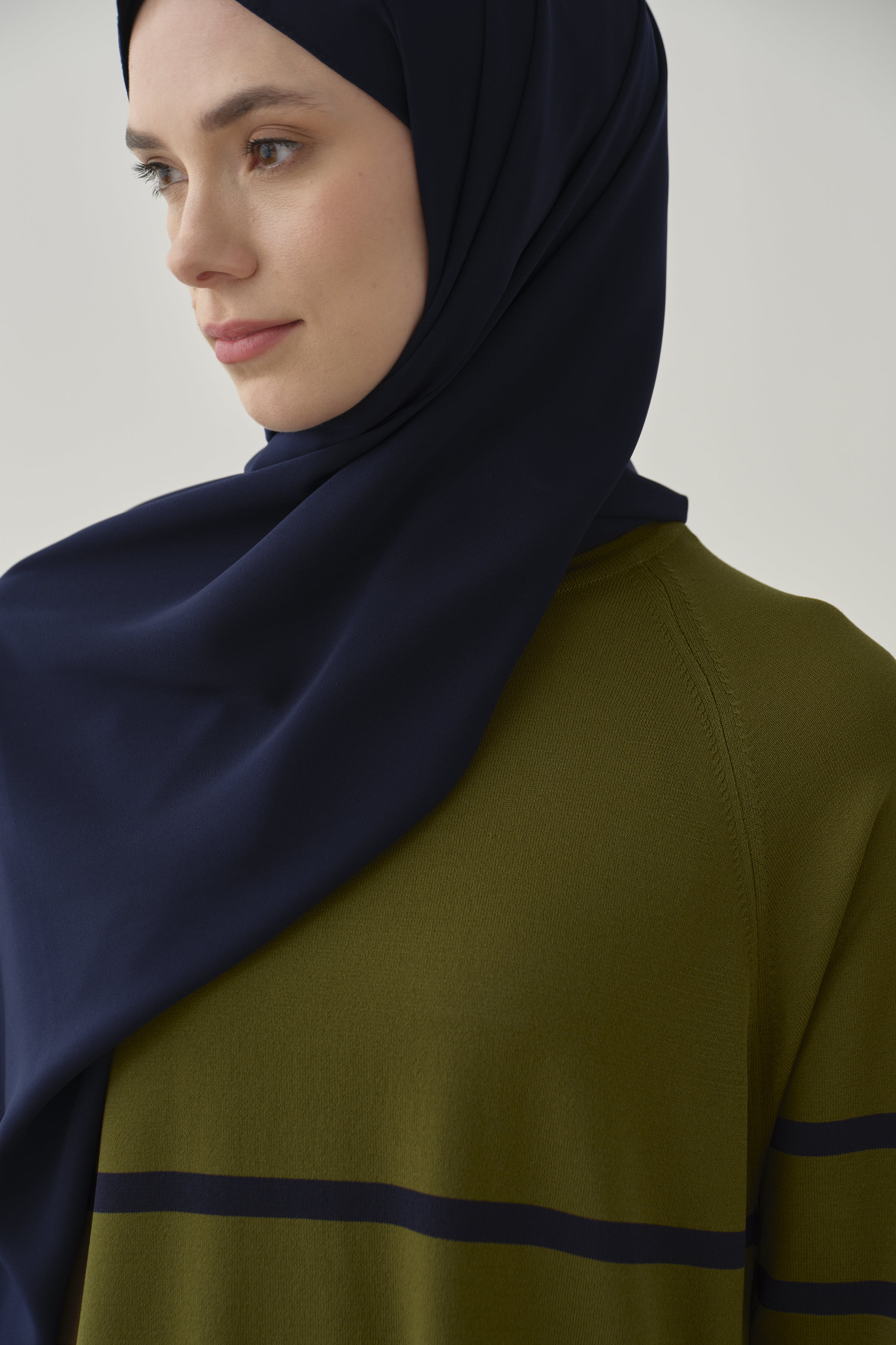 Triko Elbise - Olive TUGBA