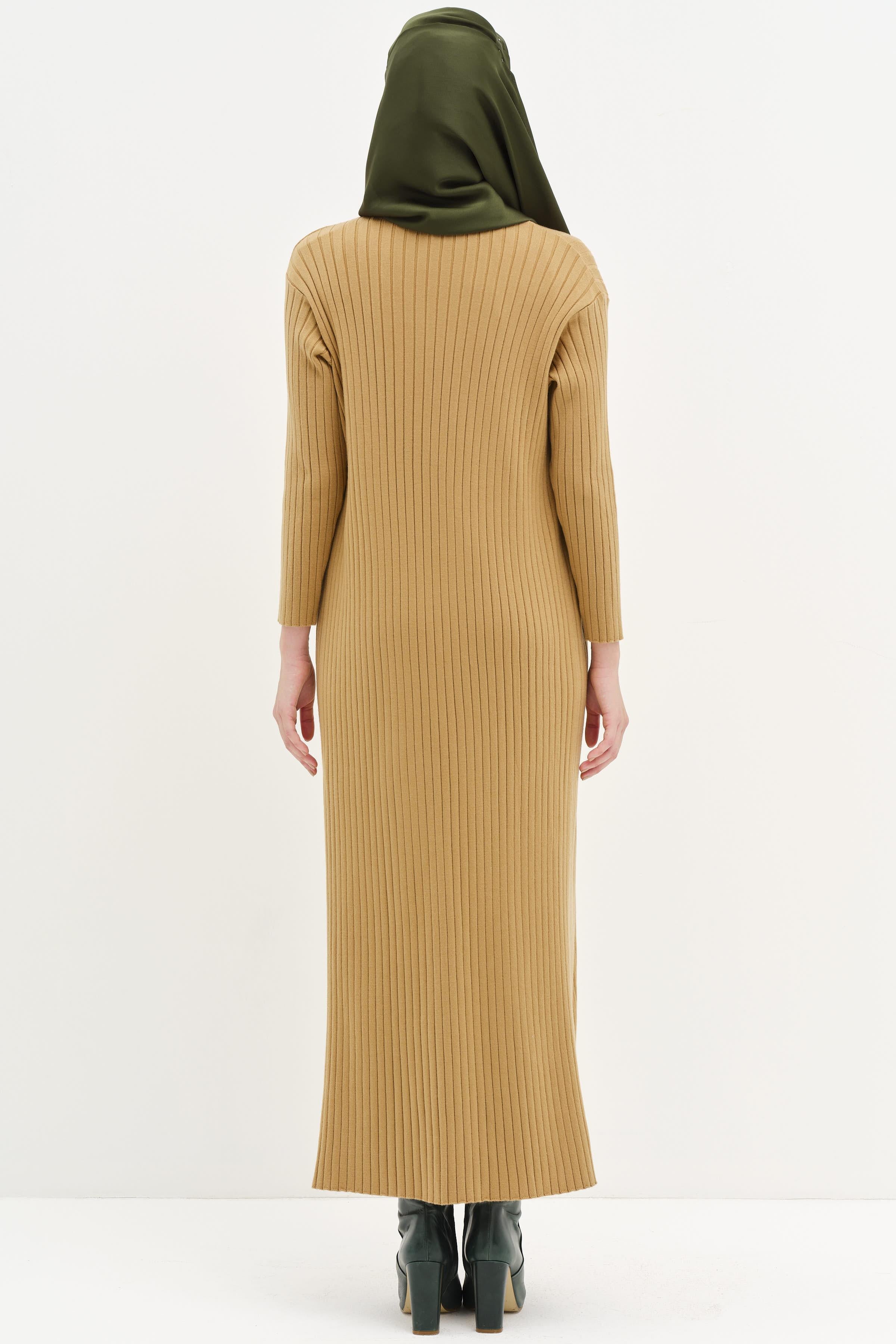 Triko Elbise Takım - Camel TUGBA