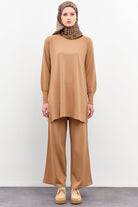 Tunik Pantolon Triko Takım - Camel TUĞBA