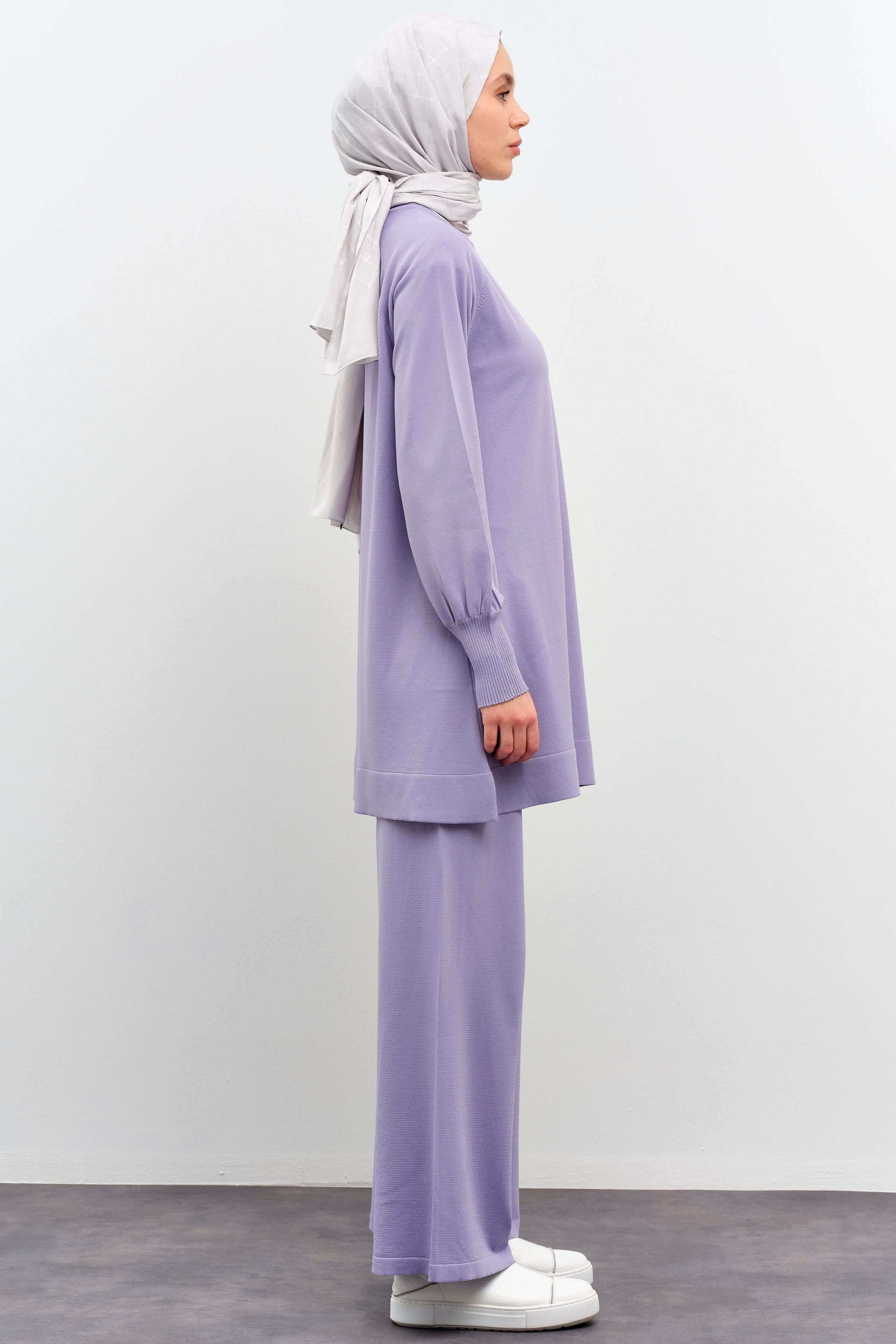 Tunik Pantolon Triko Takım - Lila TUGBA