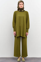 Tunik Pantolon Triko Takım - Olive TUĞBA