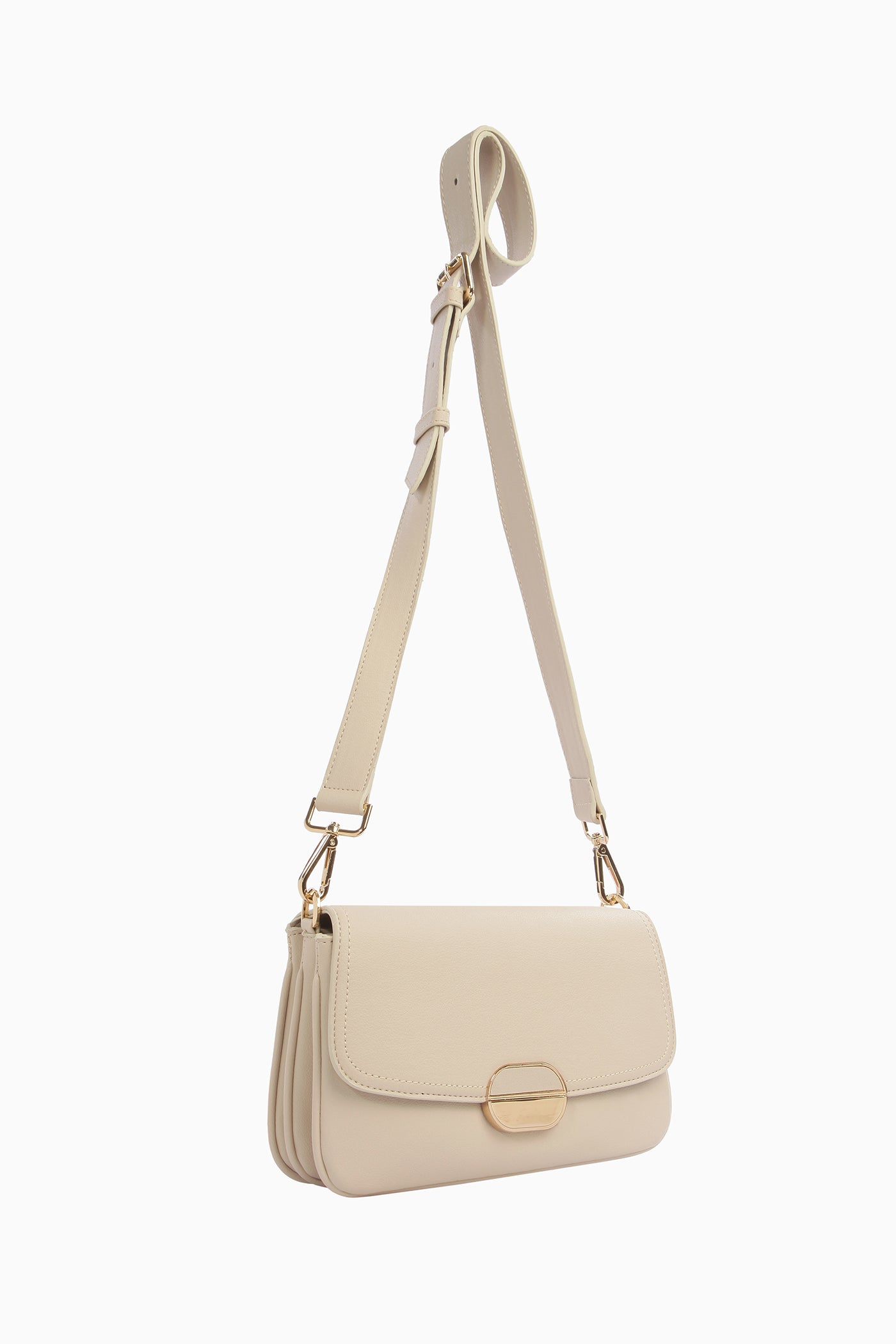 Üç Bölmeli Askılı Çanta - Bej TUGBA