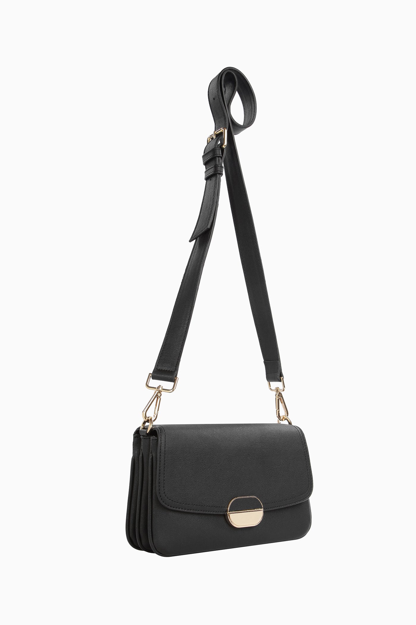 Üç Bölmeli Askılı Çanta - Siyah TUGBA