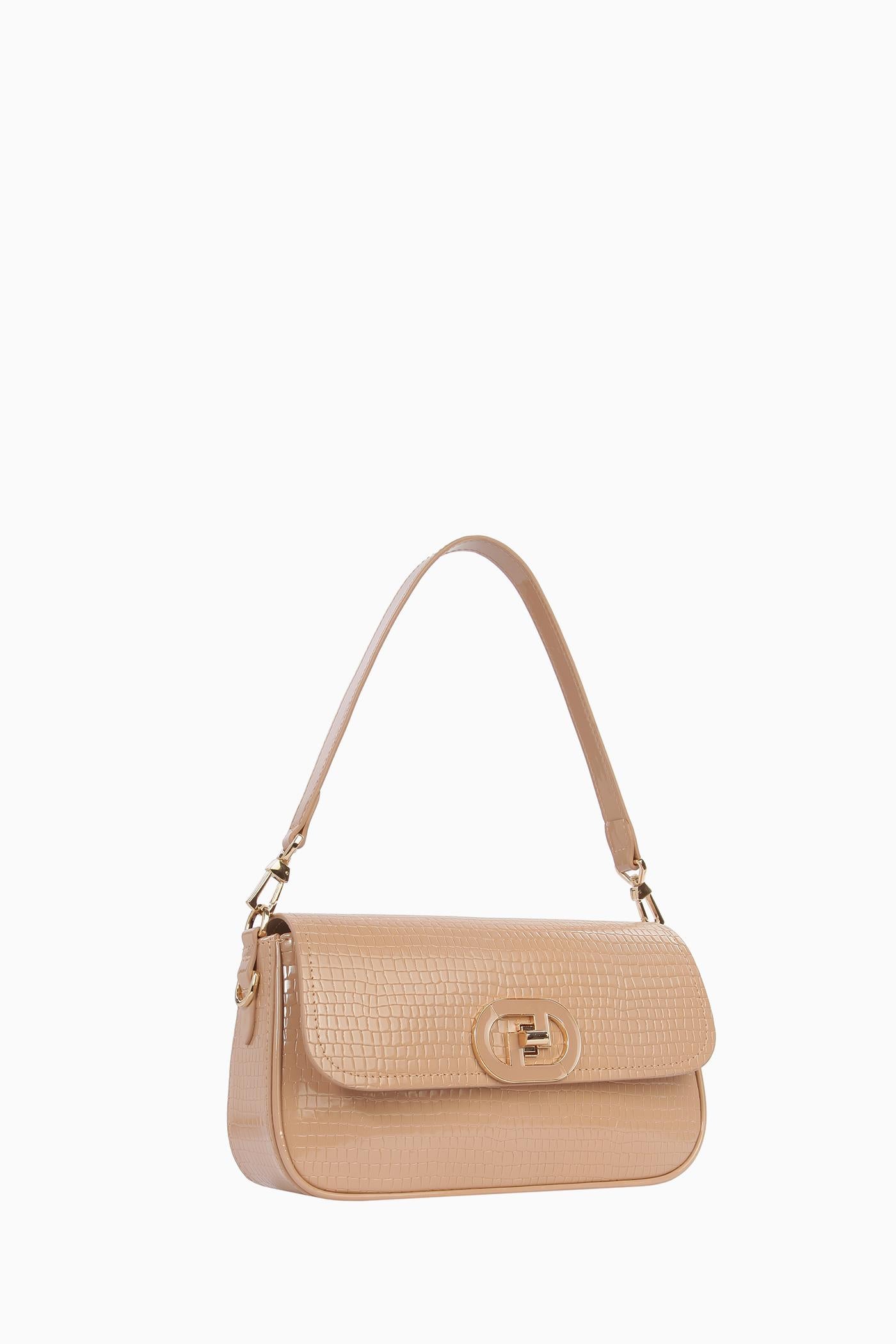 Üç Çeşit Kulplu Flap Çanta - Bej TUGBA