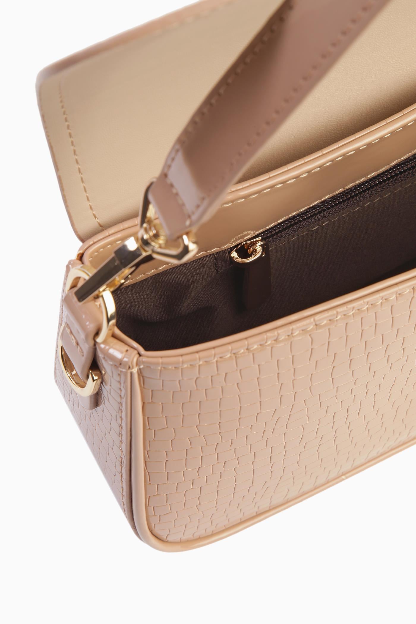 Üç Çeşit Kulplu Flap Çanta - Bej TUGBA