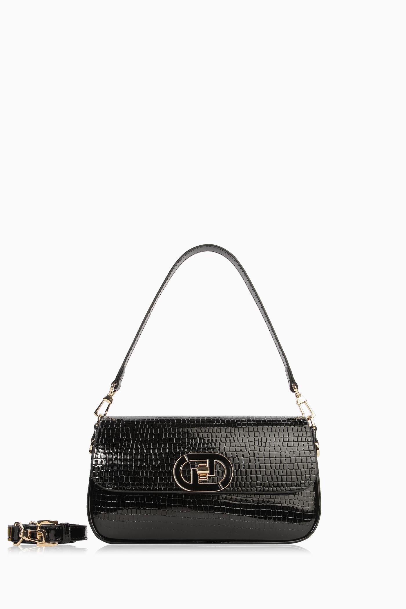 Üç Çeşit Kulplu Flap Çanta - Siyah TUGBA