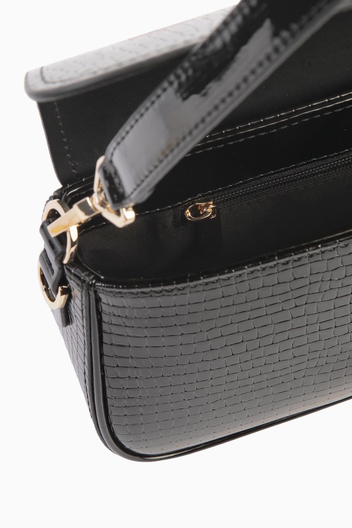 Üç Çeşit Kulplu Flap Çanta - Siyah TUGBA