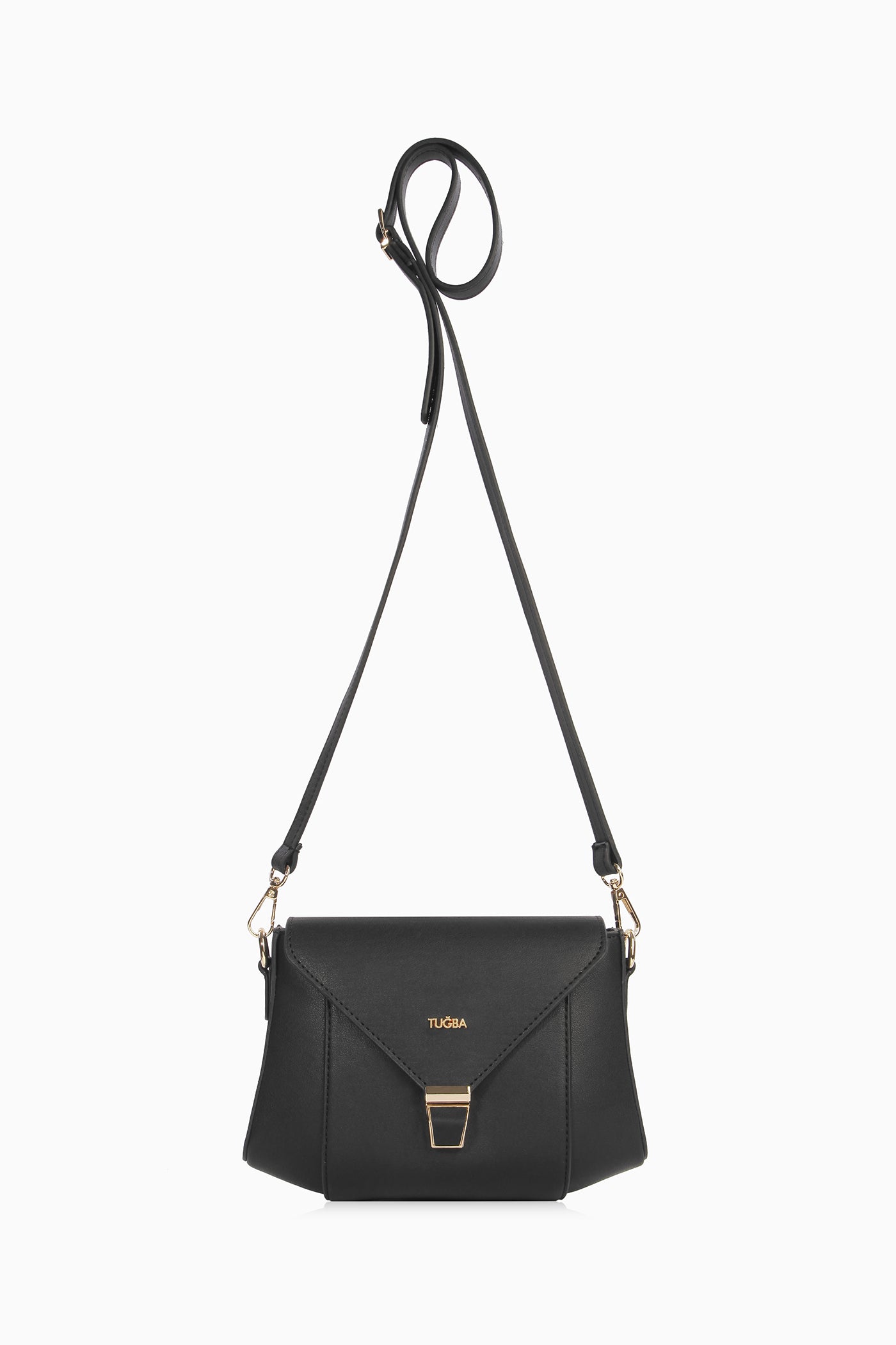 Üçgen Kapaklı Çanta - Siyah TUGBA