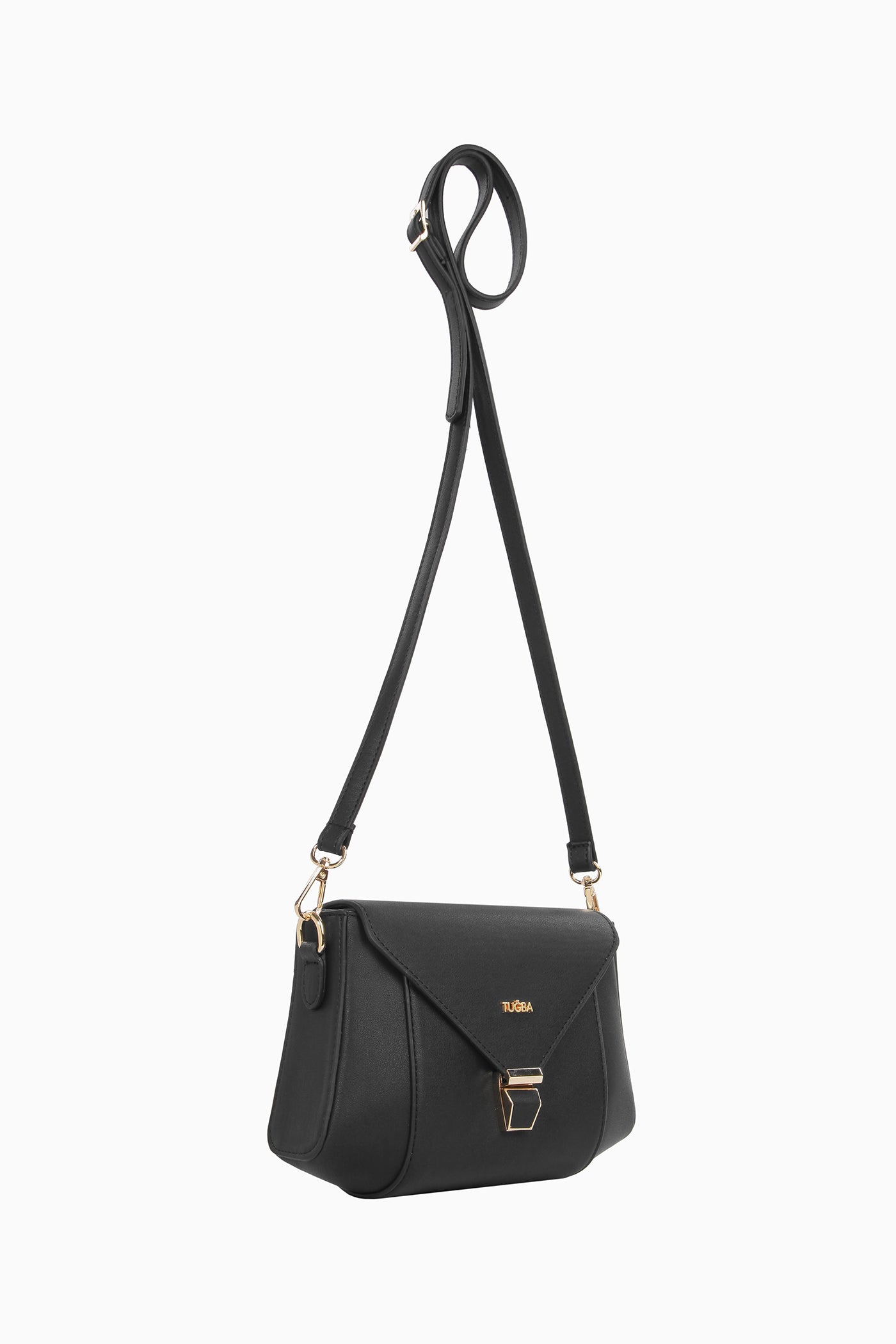 Üçgen Kapaklı Çanta - Siyah TUGBA