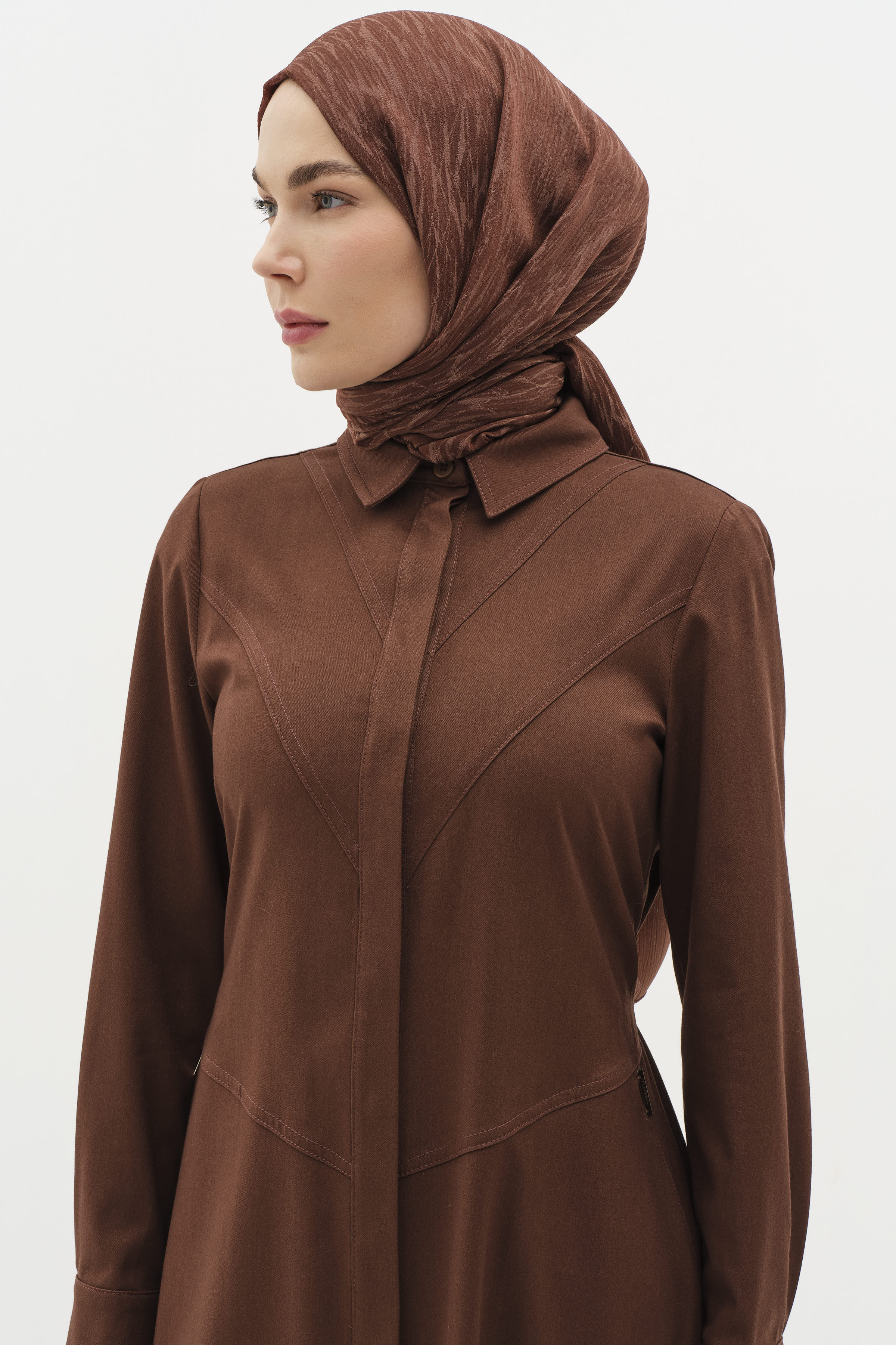 Uzun Tunik Pantolon Takım - Kahve TUGBA