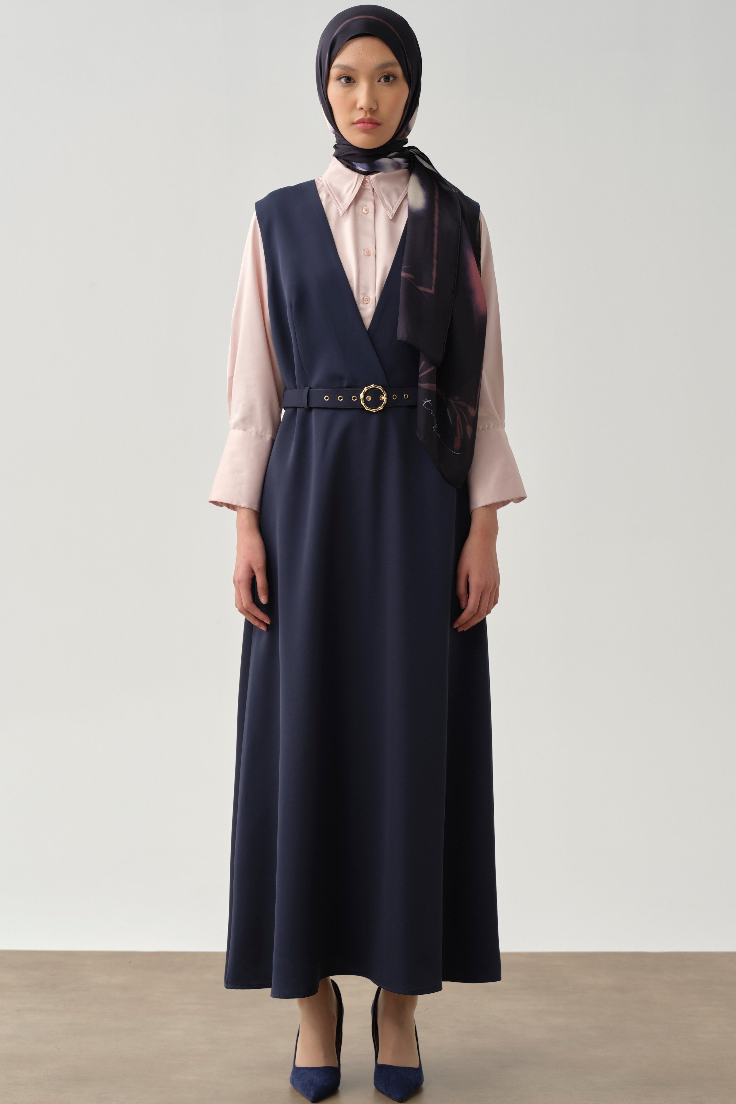 V Yaka Kemerli Jile - Lacivert TUGBA