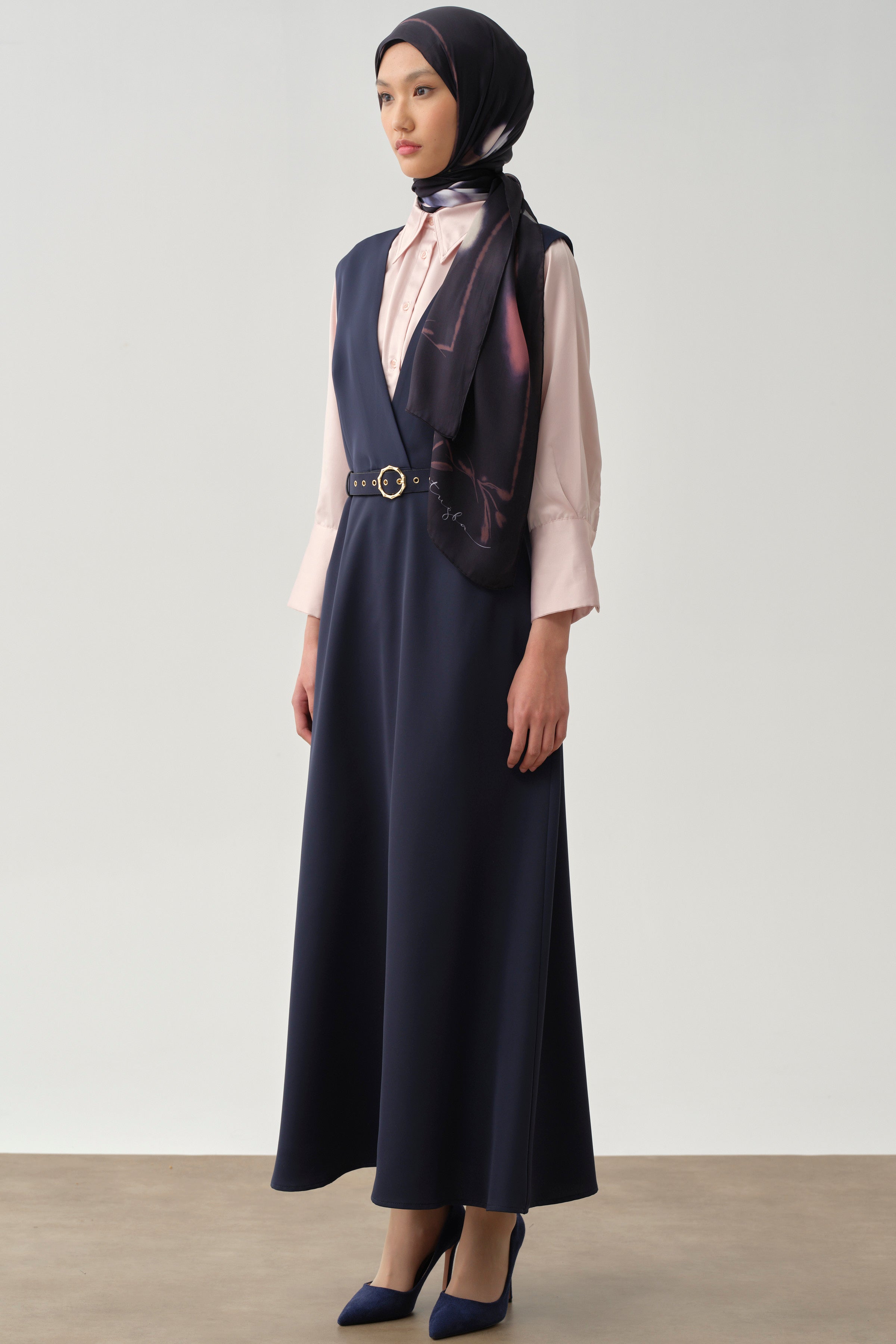 V Yaka Kemerli Jile - Lacivert TUGBA