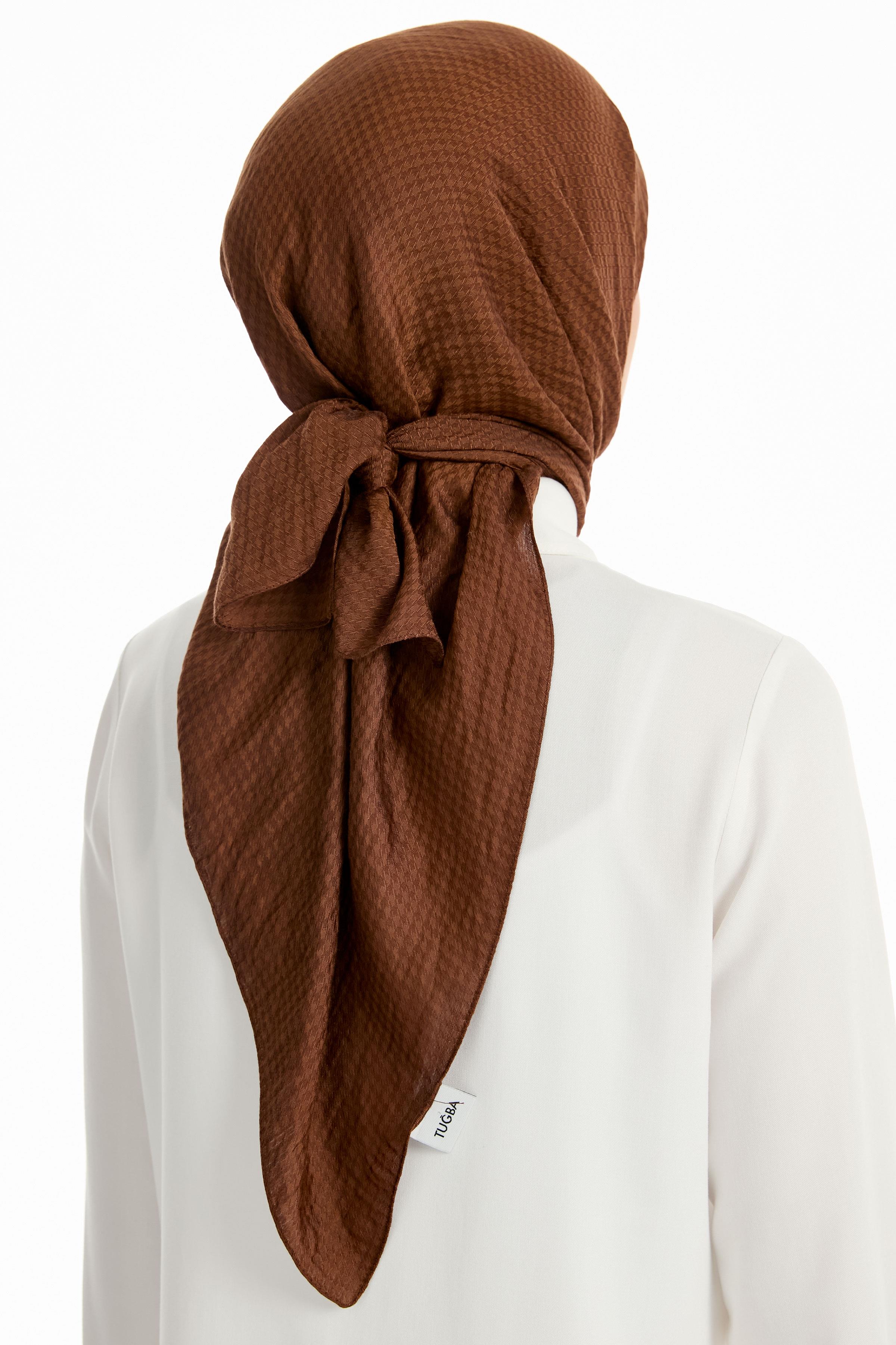 Kazayağı Desen Viskon Eşarp - Açık Kahve TUGBA