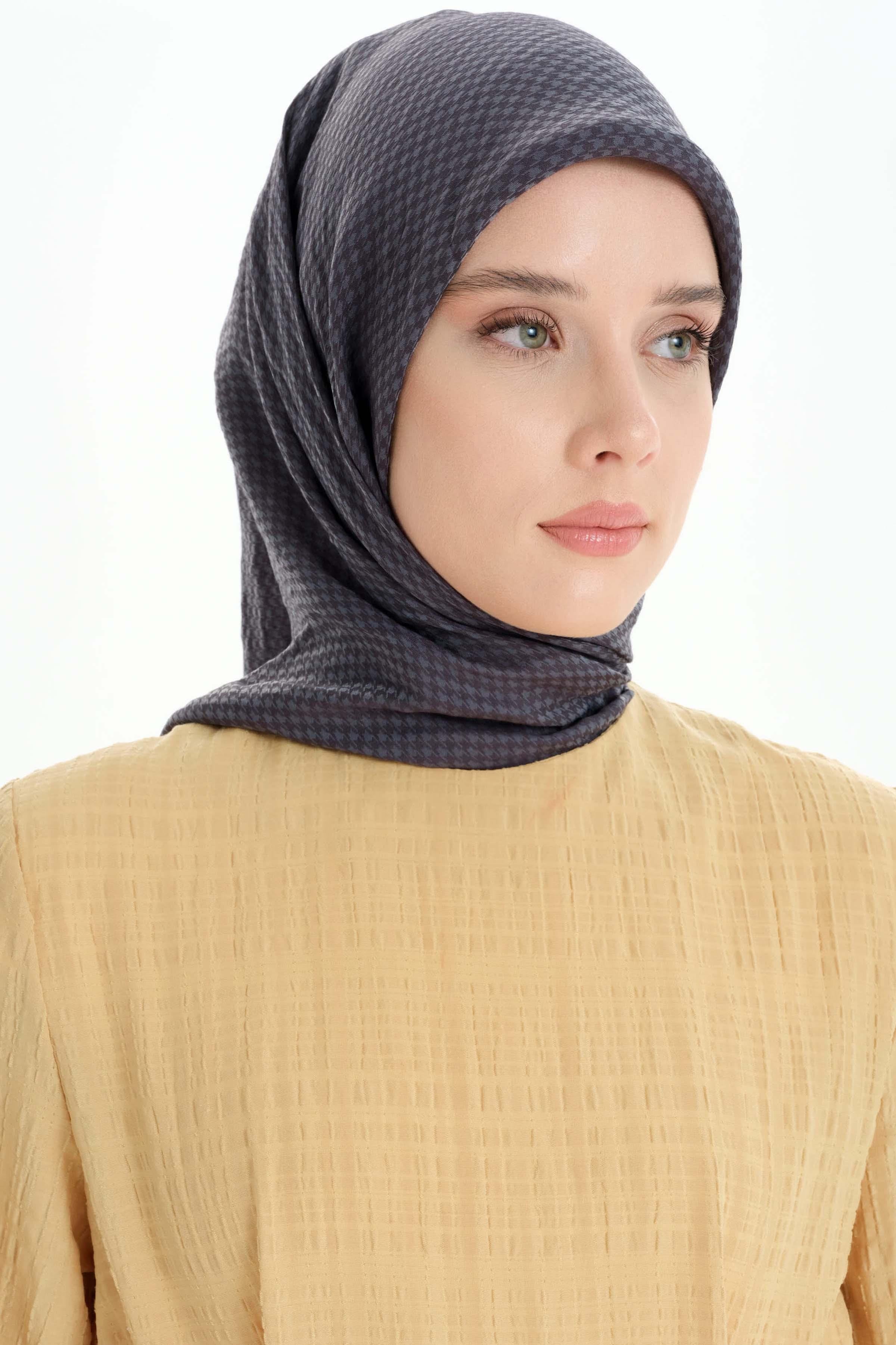 Kazayağı Desen Viskon Eşarp - Antrasit TUGBA