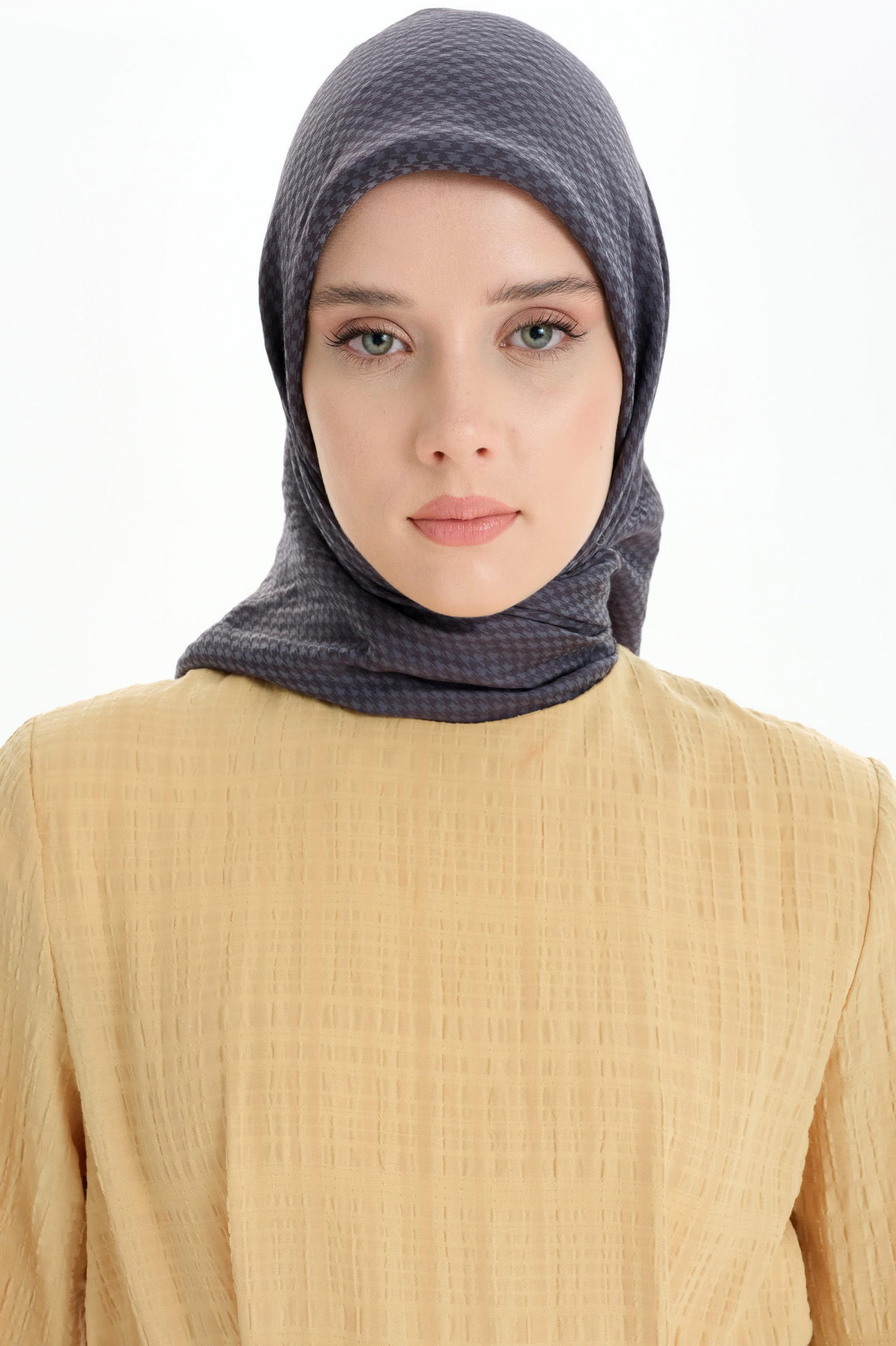 Kazayağı Desen Viskon Eşarp - Antrasit TUGBA