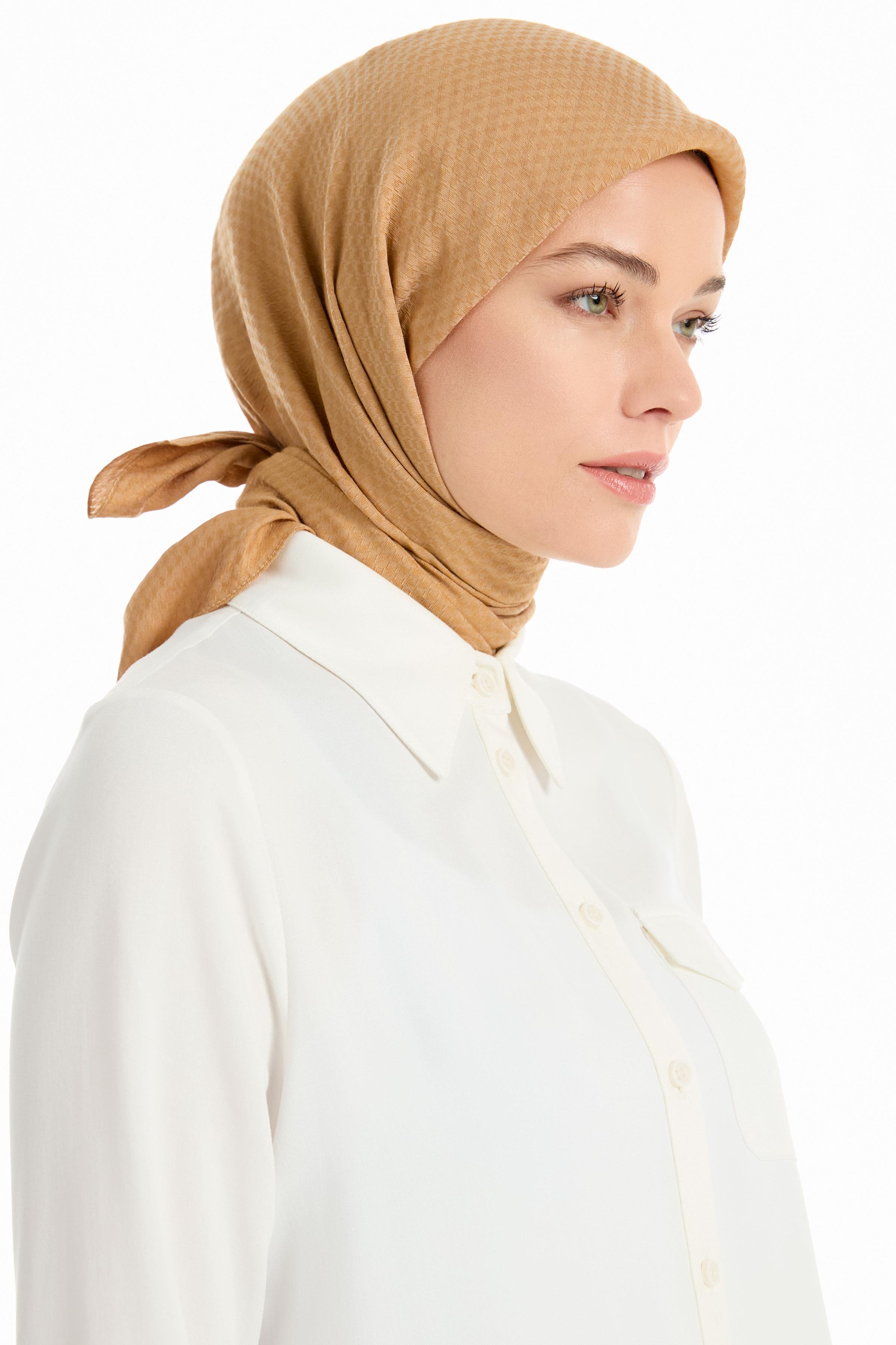 Kazayağı Desen Viskon Eşarp - Camel TUGBA