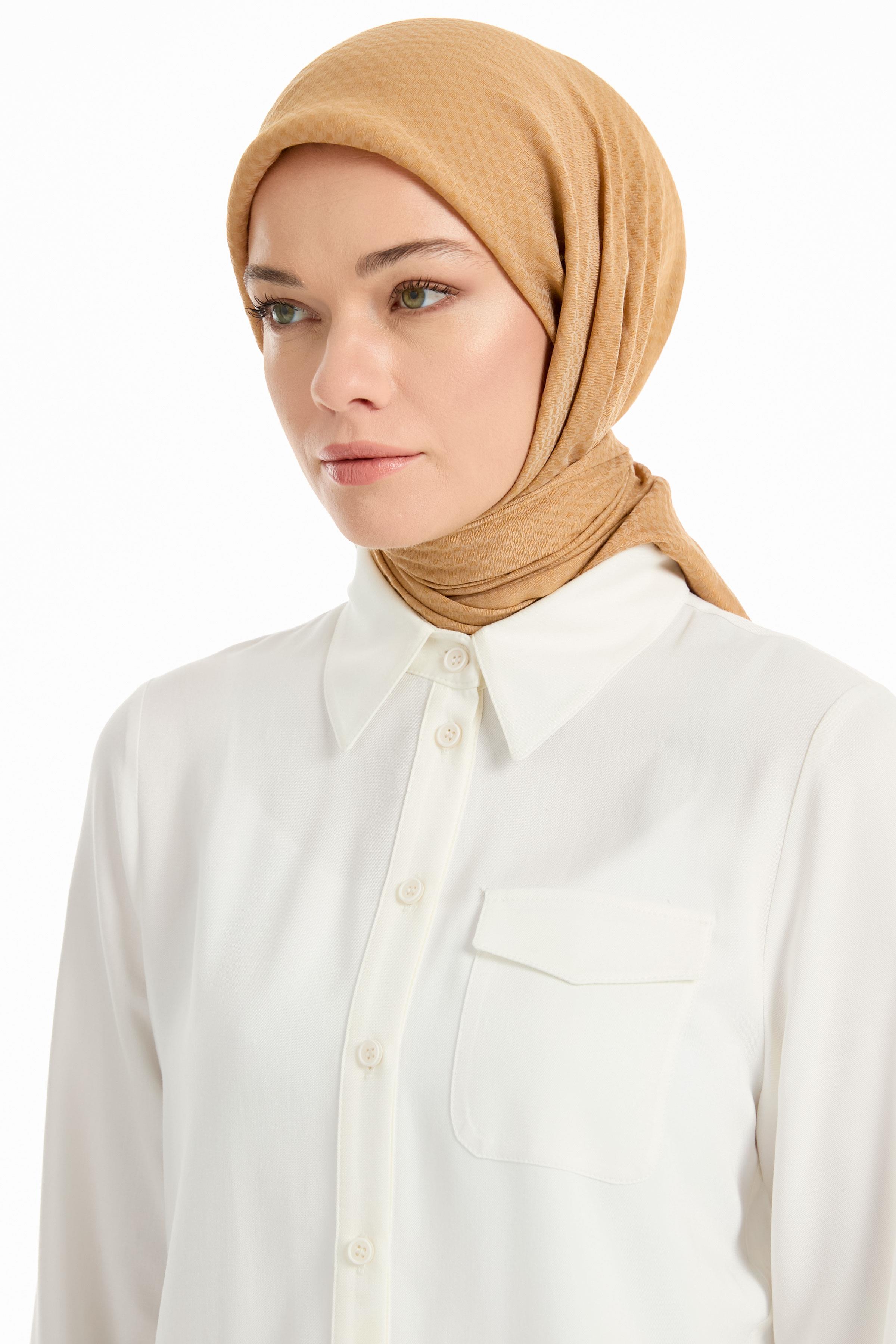 Kazayağı Desen Viskon Eşarp - Camel TUGBA