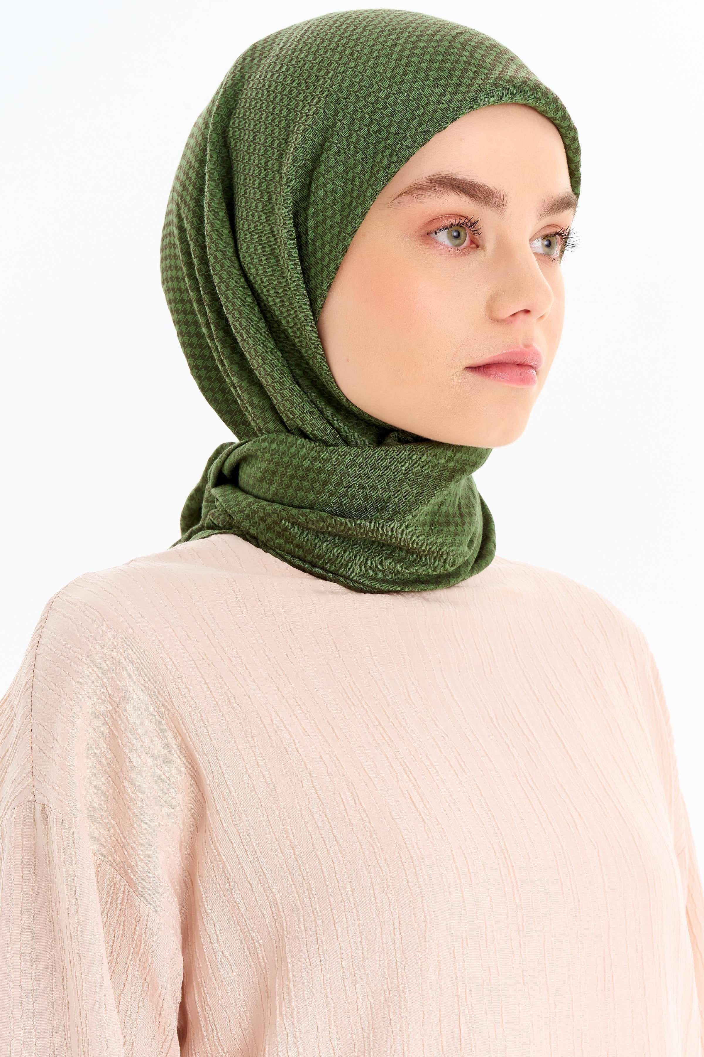 Kazayağı Desen Viskon Eşarp - Haki TUGBA