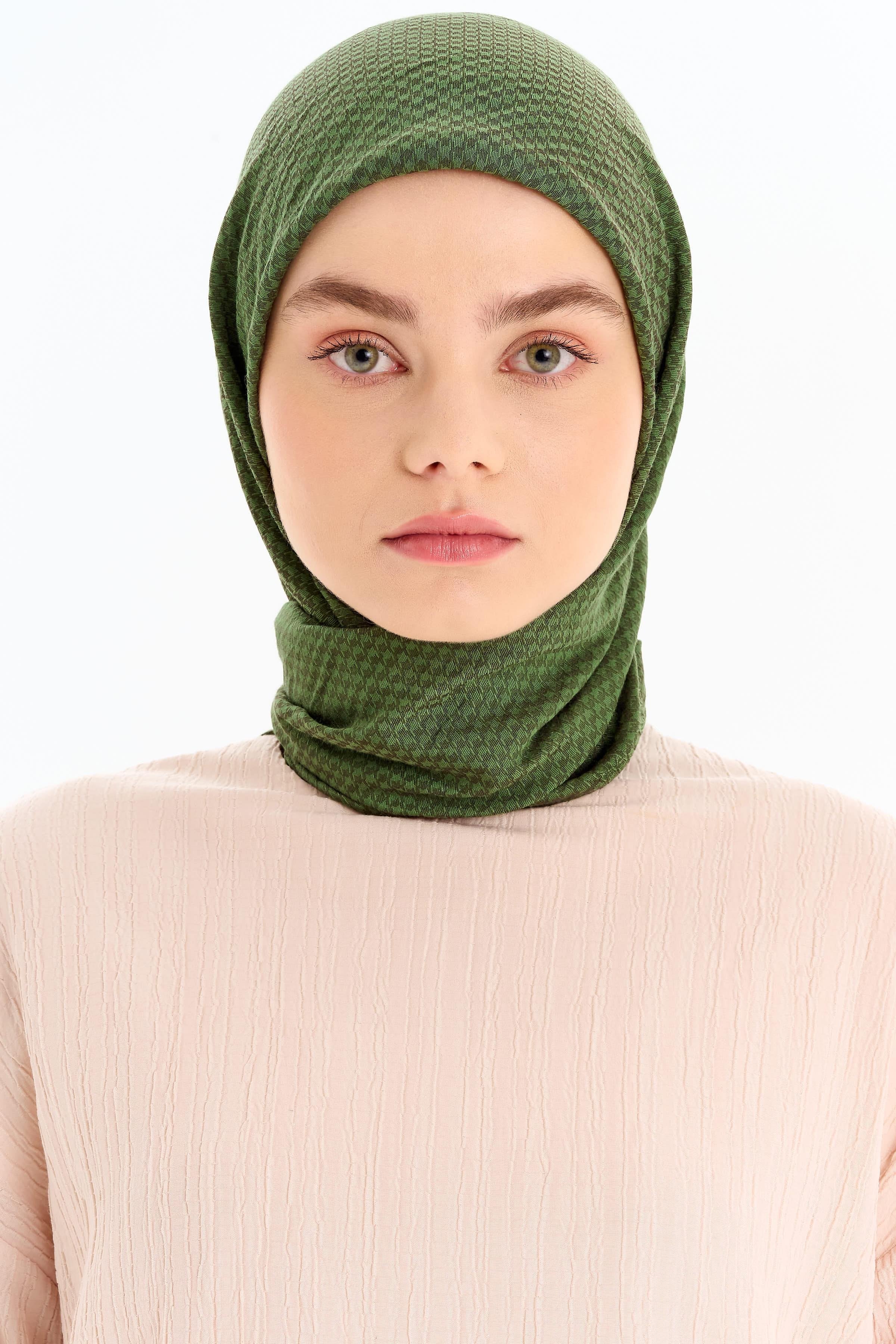 Kazayağı Desen Viskon Eşarp - Haki TUGBA