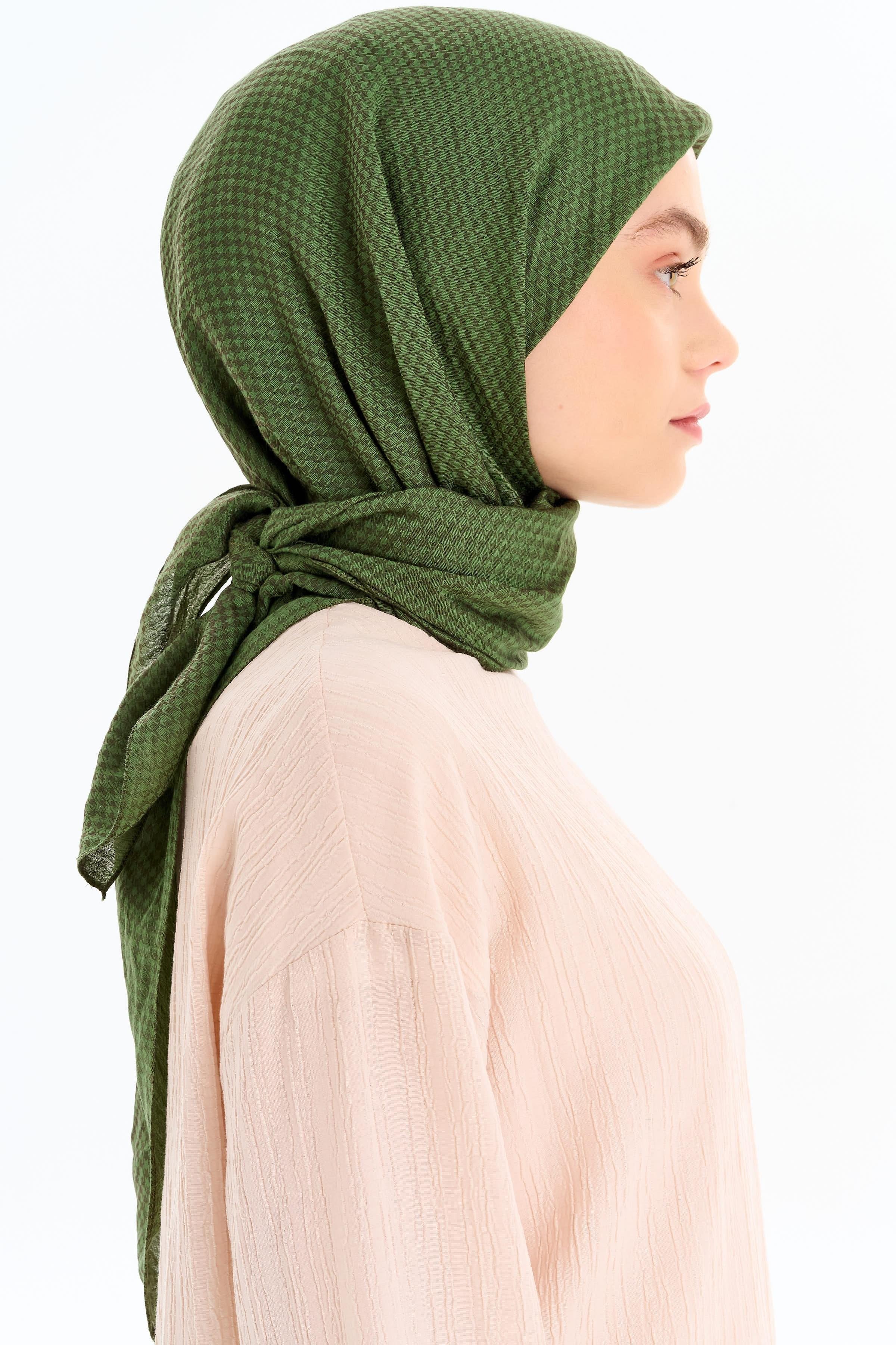 Kazayağı Desen Viskon Eşarp - Haki TUGBA