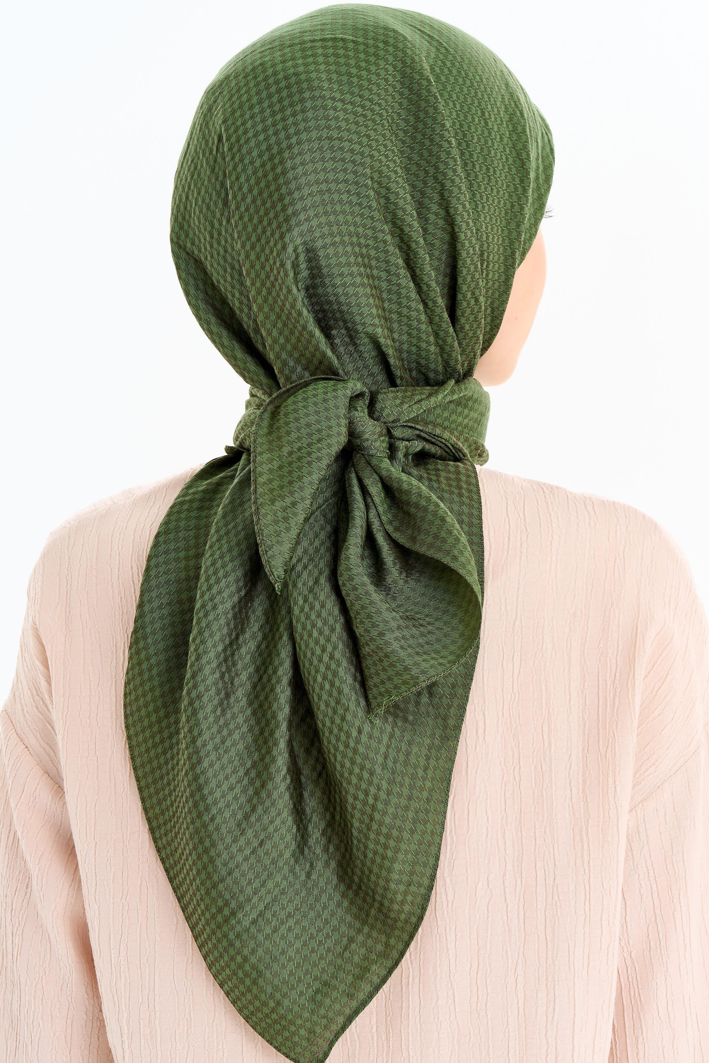 Kazayağı Desen Viskon Eşarp - Haki TUGBA