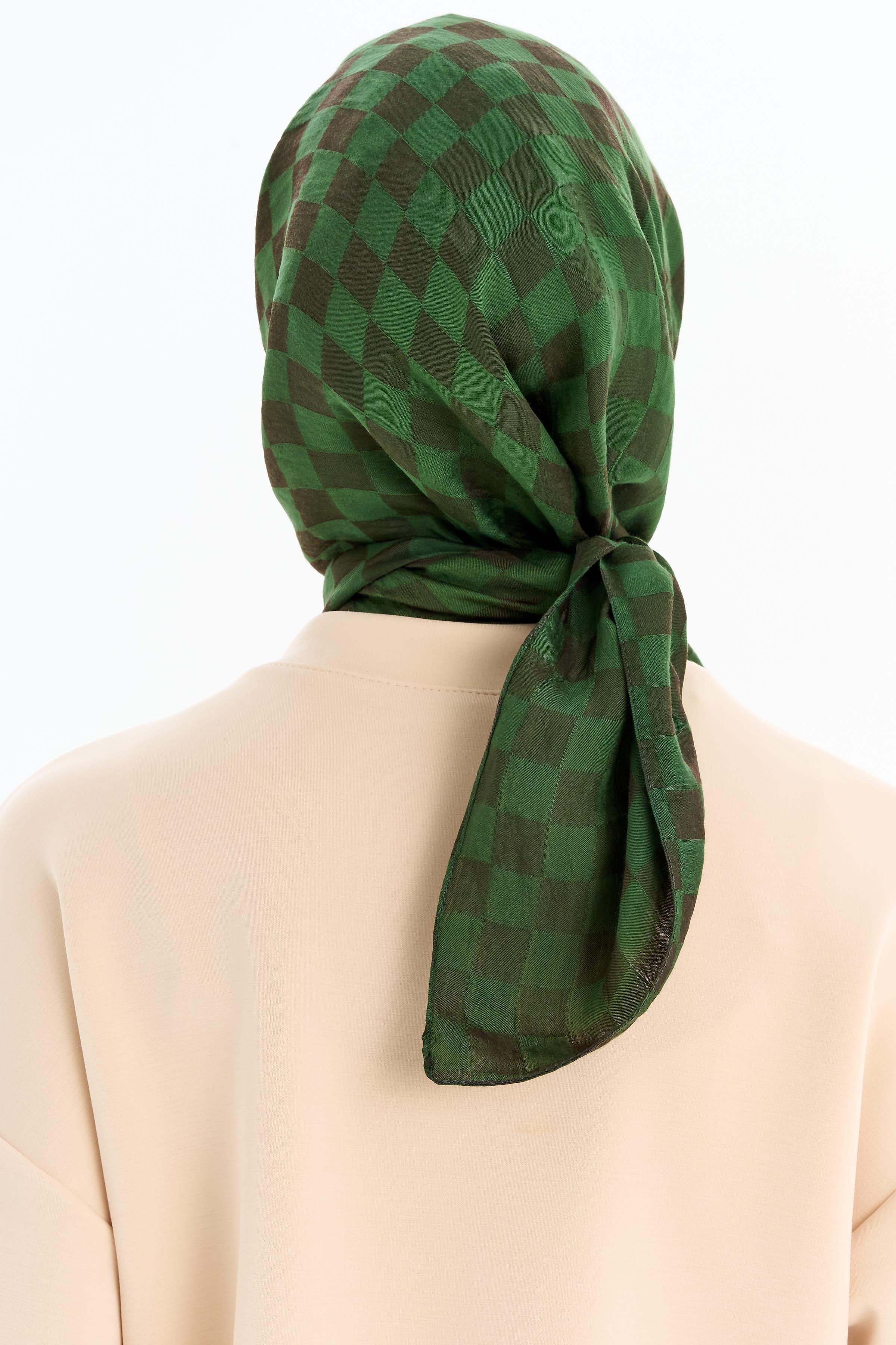 Dama Desen Viskon Eşarp - Haki TUGBA