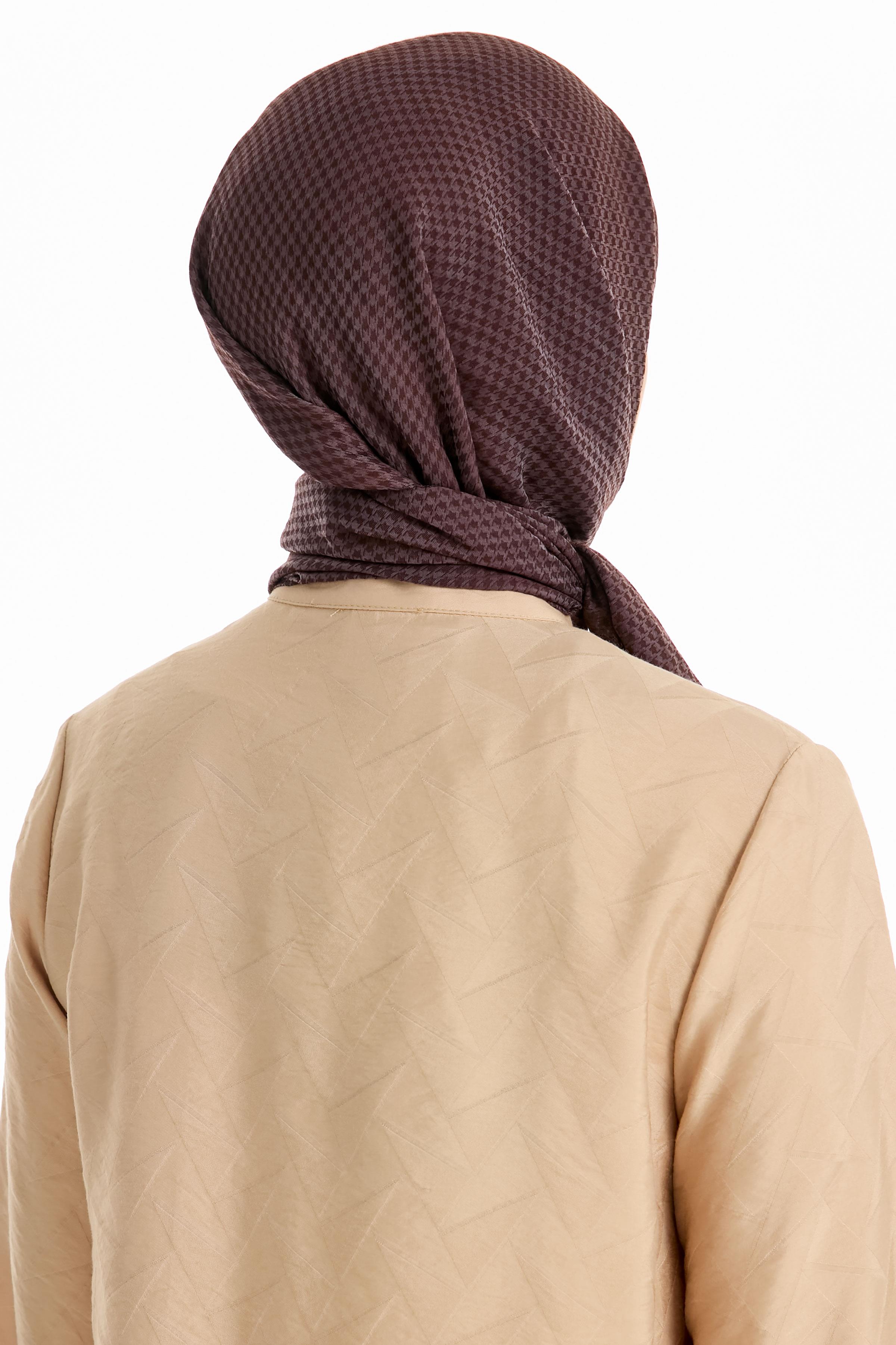 Kazayağı Desen Viskon Eşarp - Kahve TUGBA