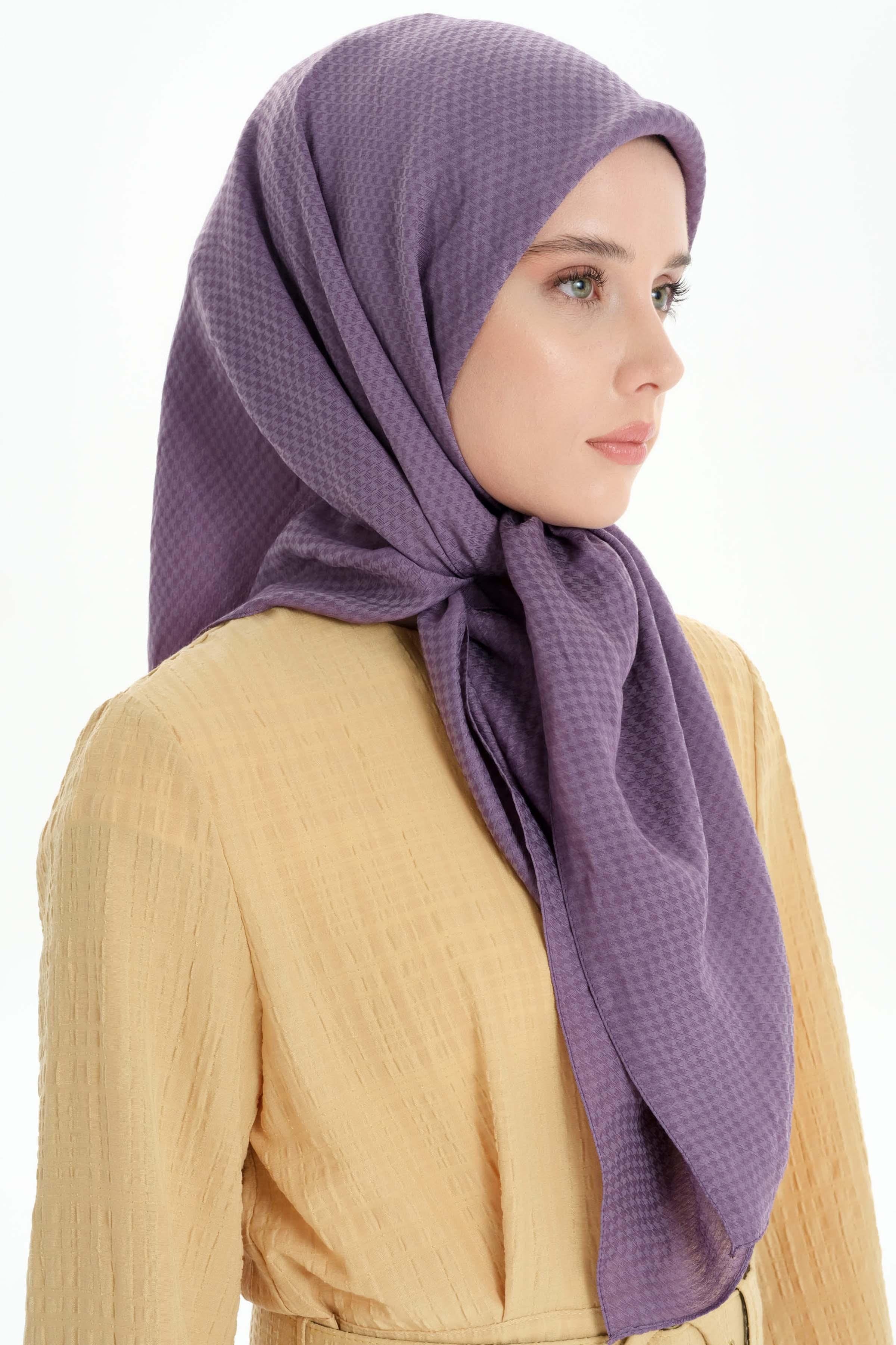 Kazayağı Desen Viskon Eşarp - Lila TUGBA