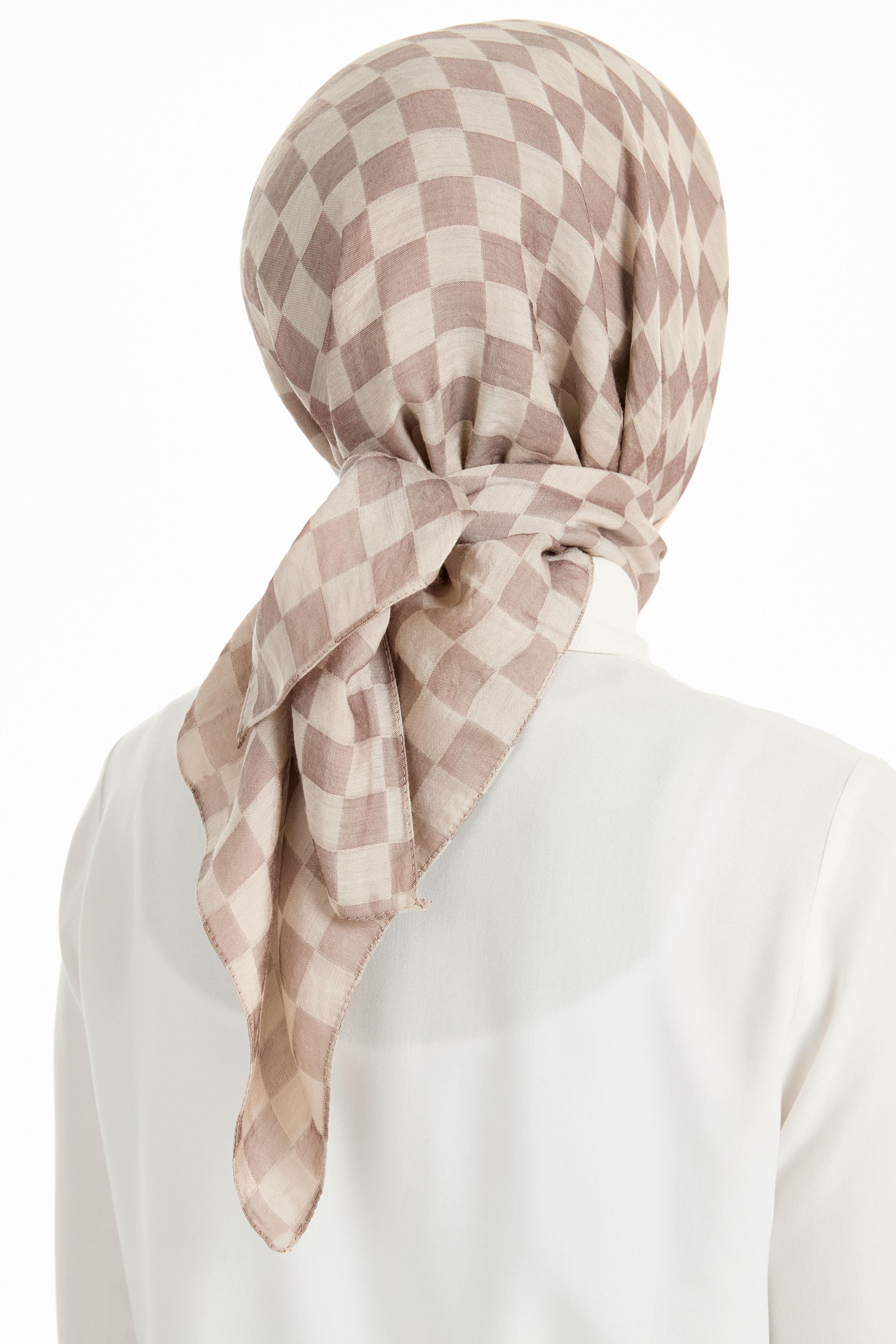 Dama Desen Viskon Eşarp - Taş TUGBA