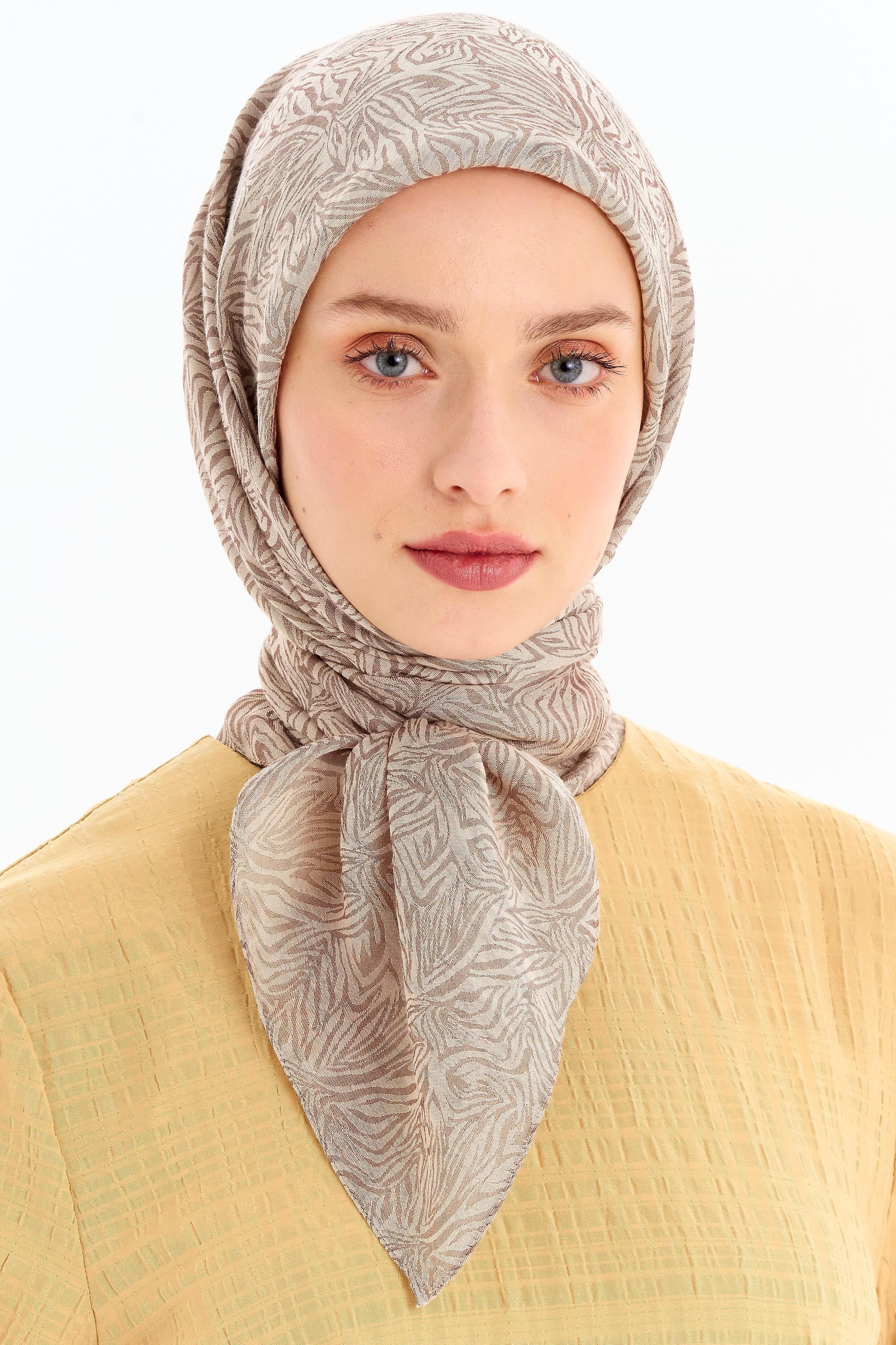 Zebra Desen Viskon Eşarp - Taş TUGBA