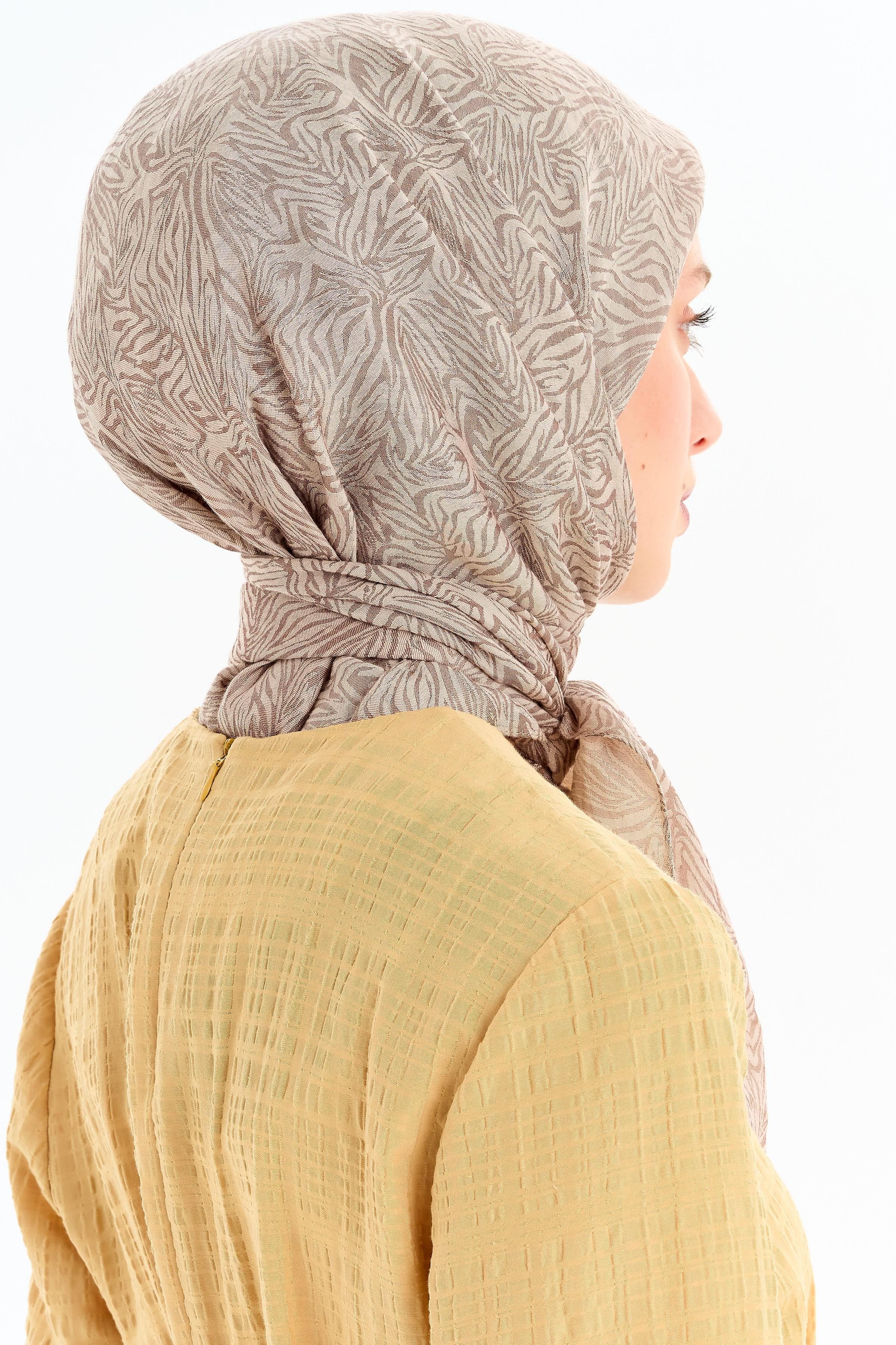 Zebra Desen Viskon Eşarp - Taş TUGBA