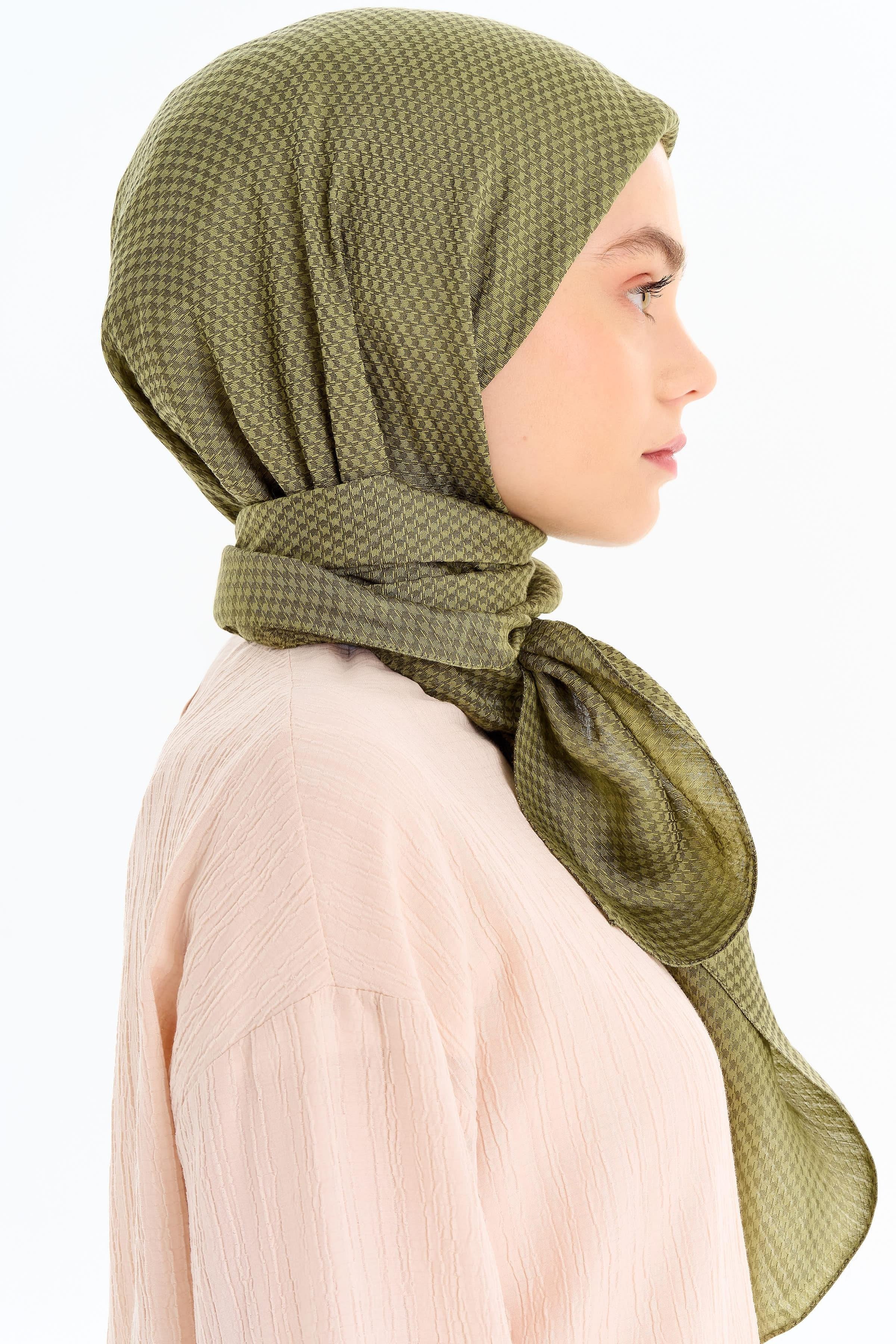 Kazayağı Desen Viskon Eşarp - Yeşil TUGBA