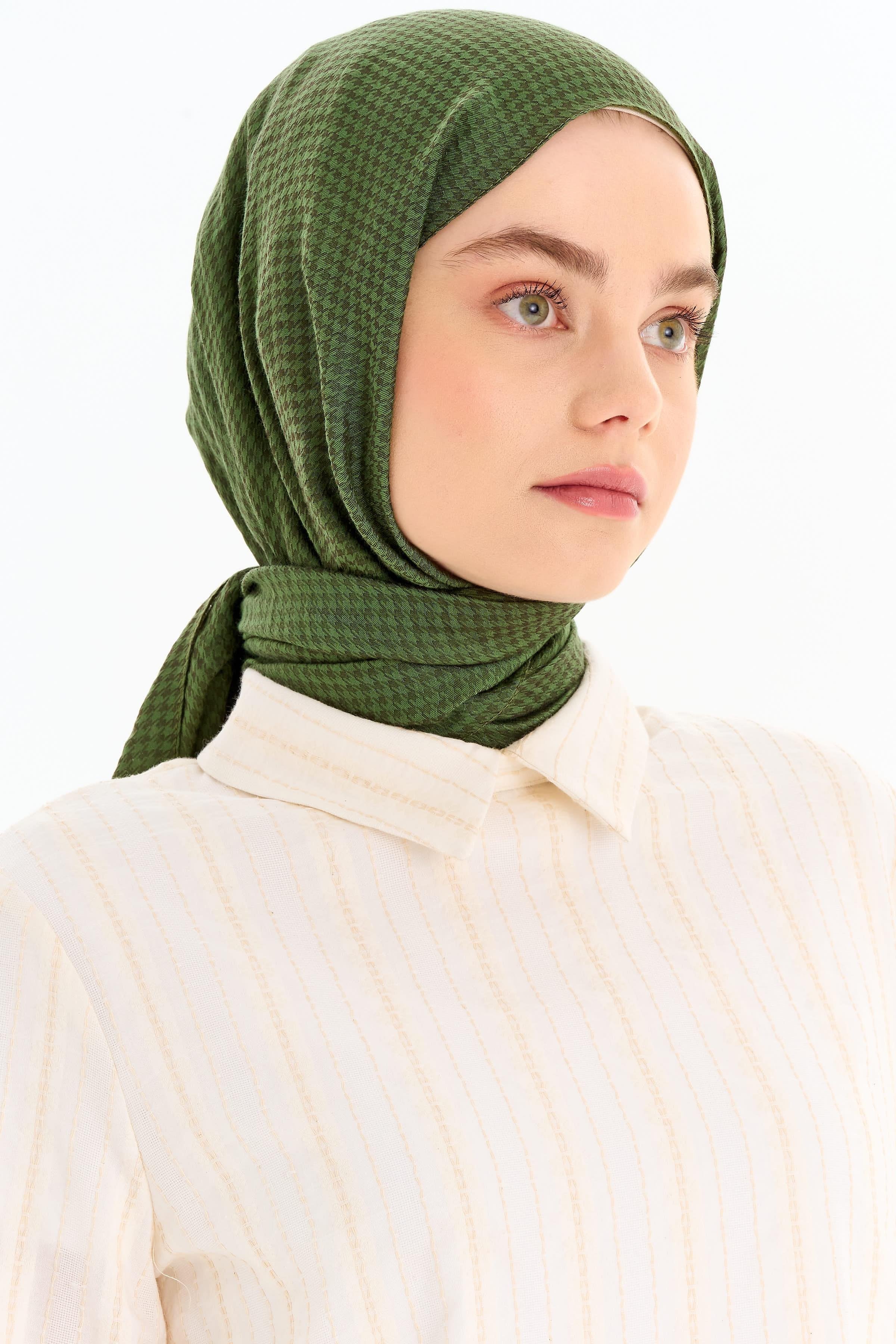 Kazayağı Desen Viskon Şal - Haki TUGBA