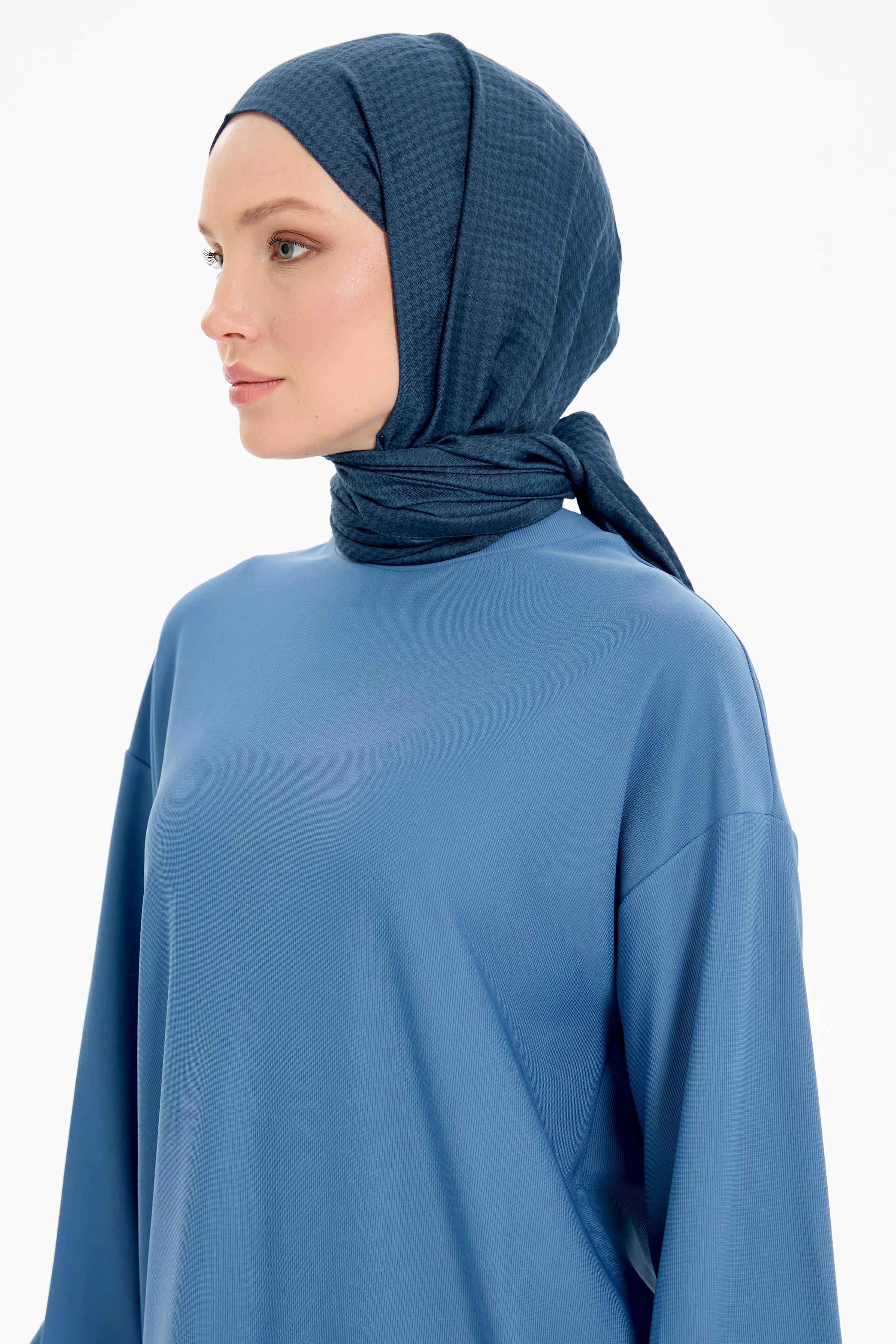 Kazayağı Desen Viskon Şal - İndigo TUGBA