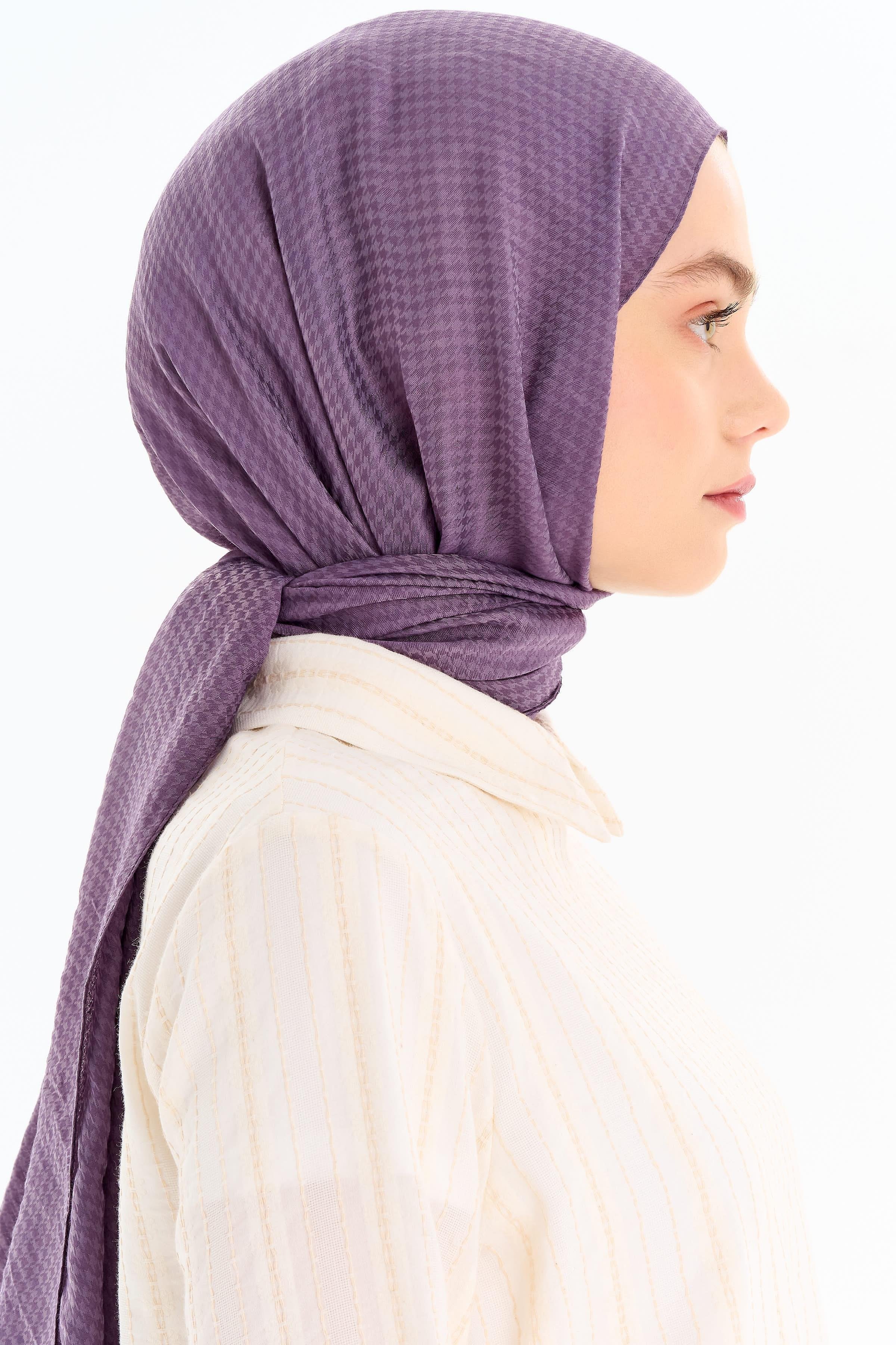 Kazayağı Desen Viskon Şal - Lila TUGBA