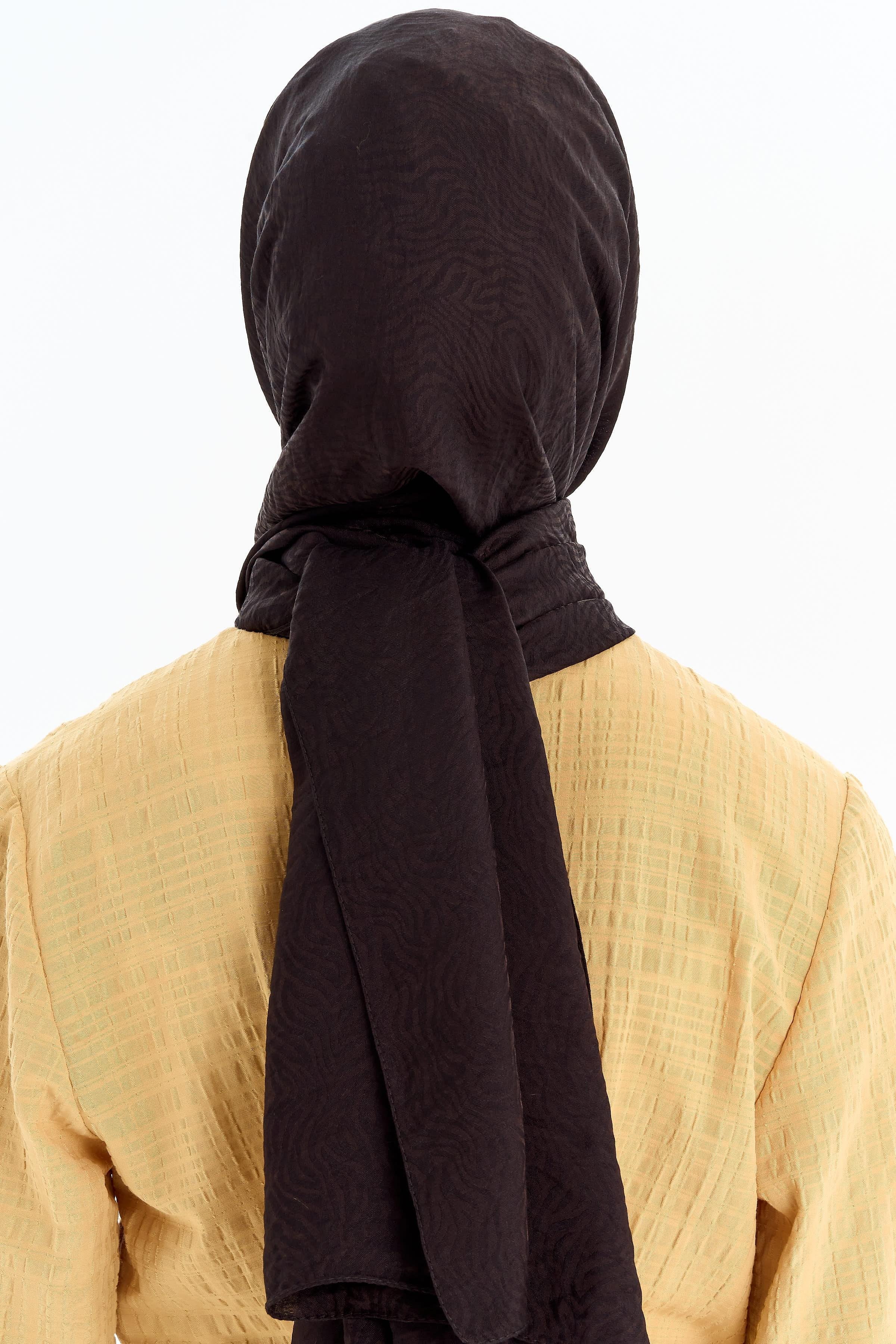 Zebra Desen Viskon Şal - Siyah TUGBA