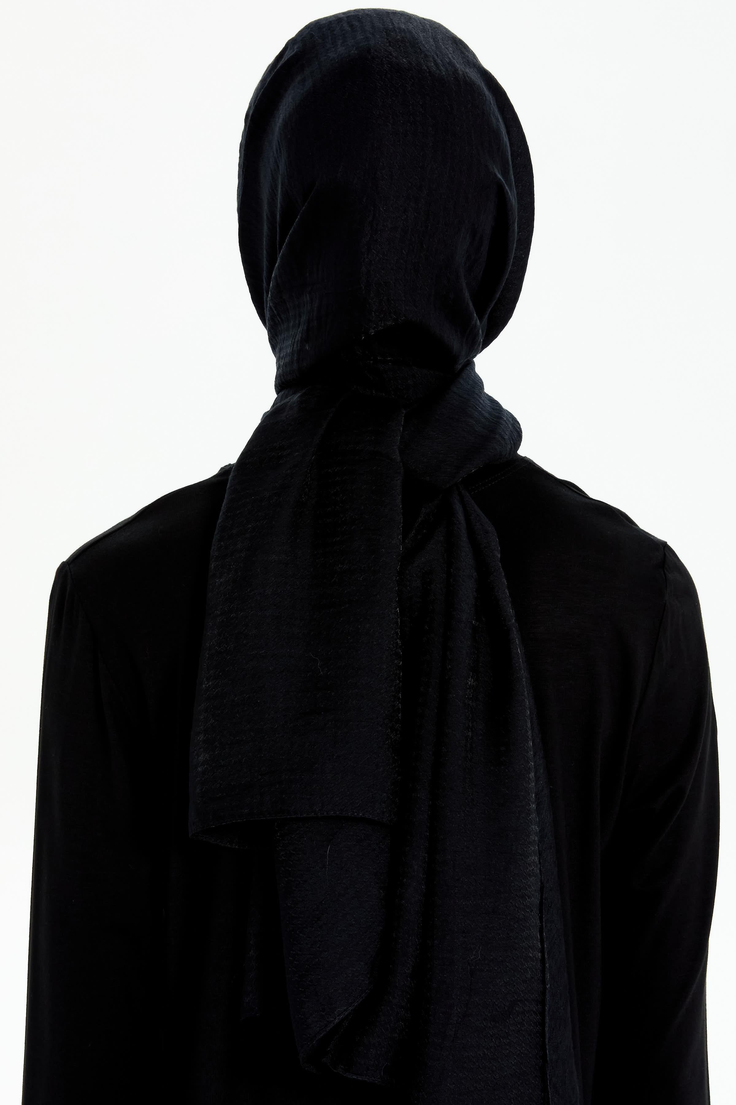 Kazayağı Desen Viskon Şal - Siyah TUGBA