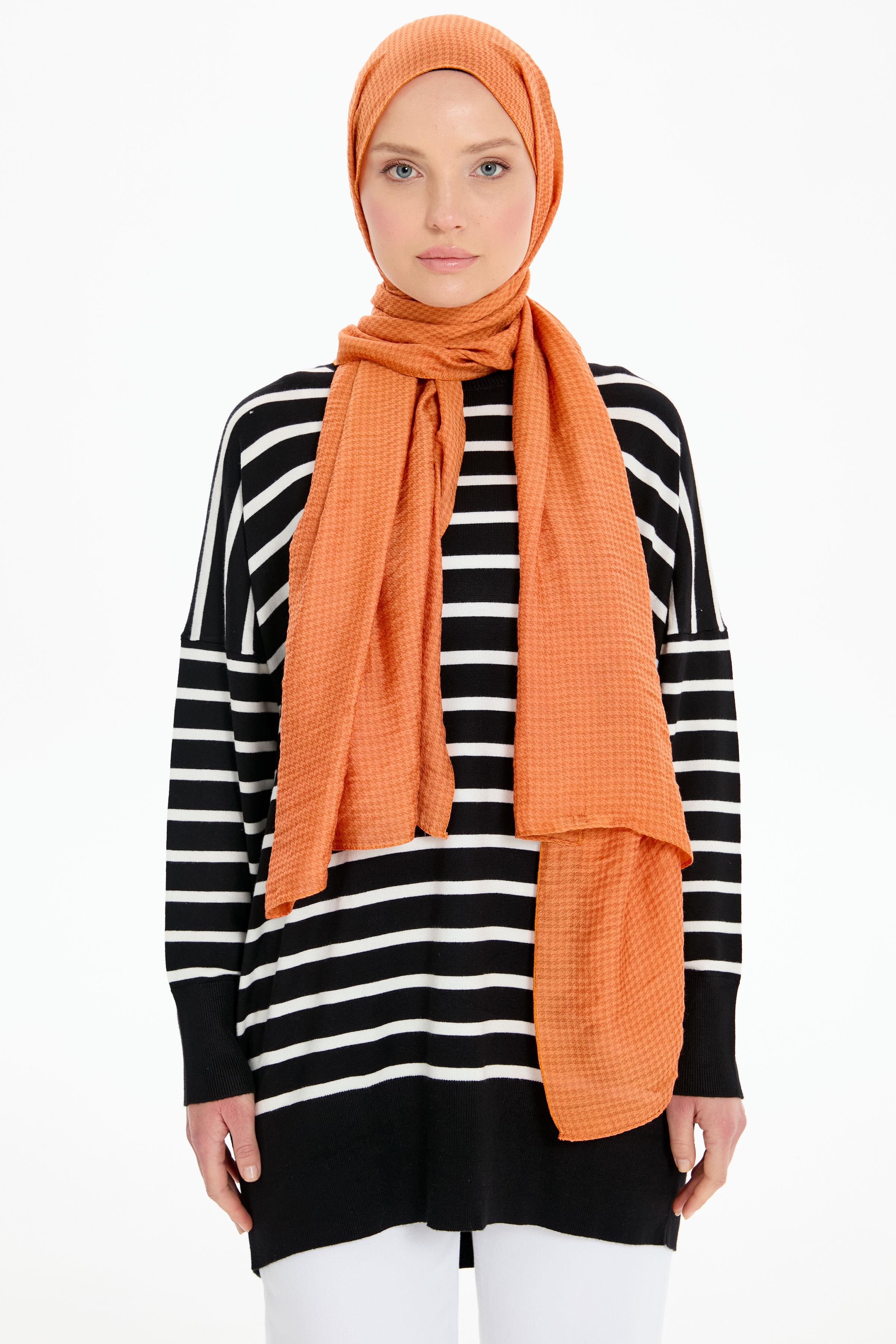 Kazayağı Desen Viskon Şal - Taba TUGBA