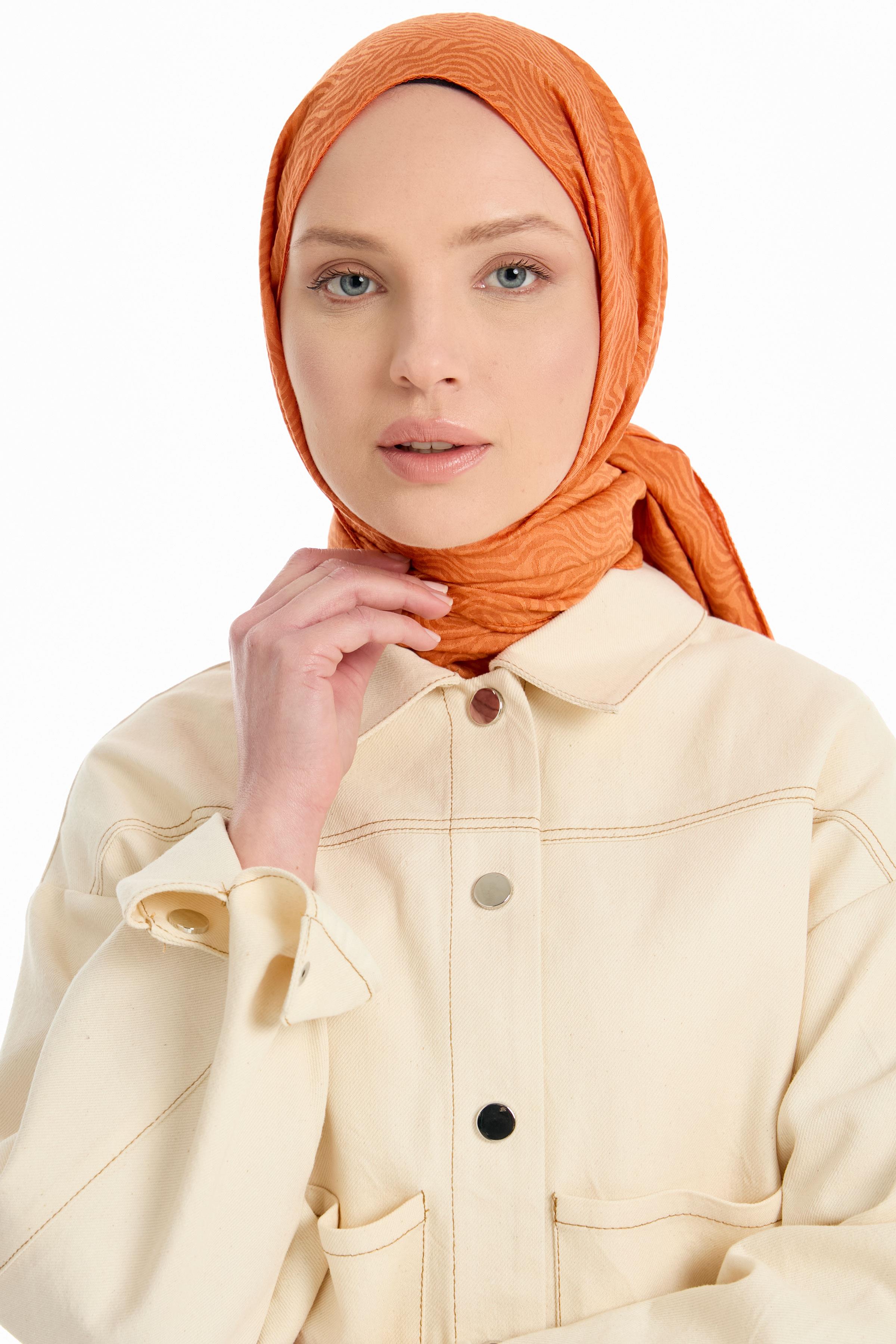 Zebra Desen Viskon Şal - Taba TUGBA