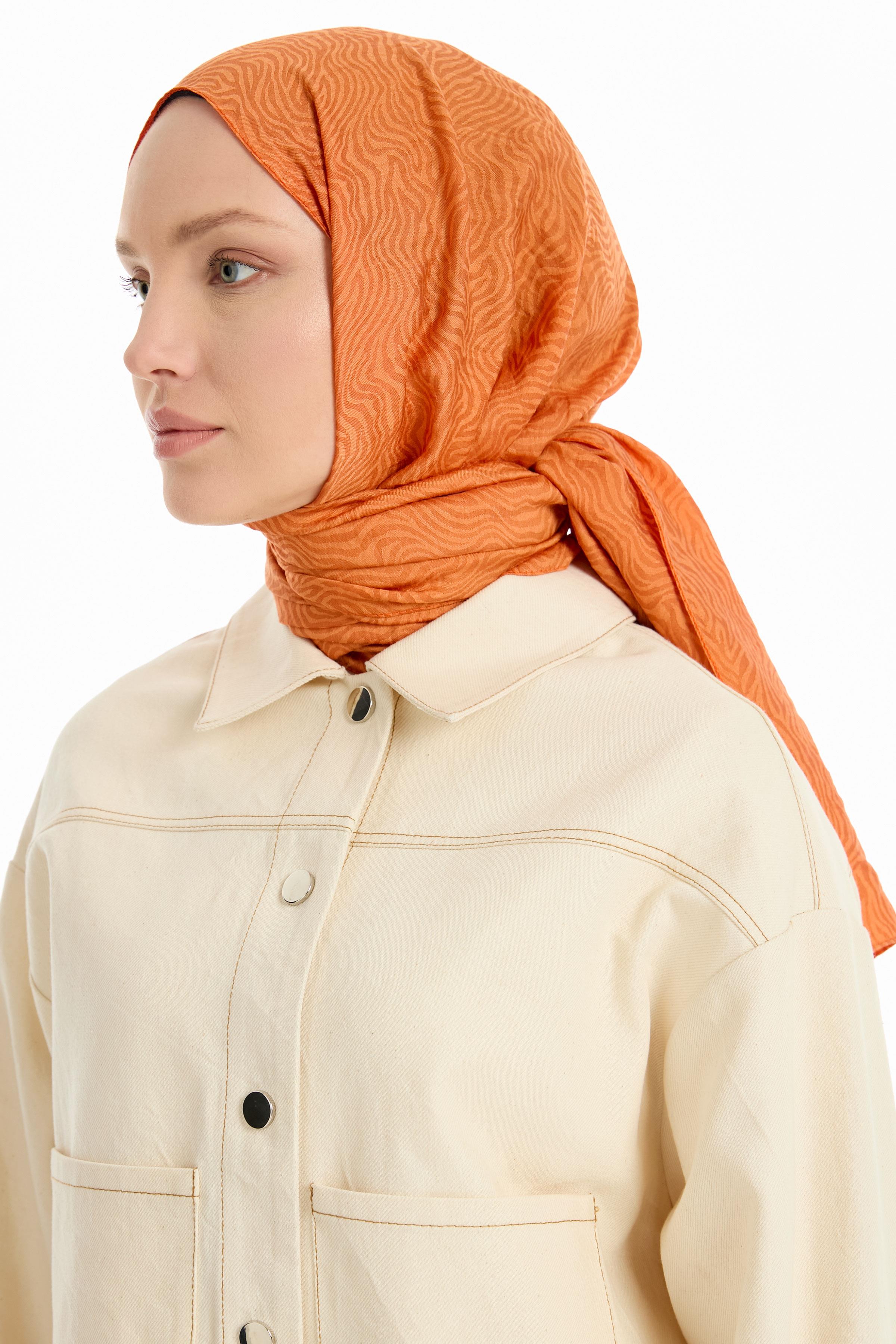 Zebra Desen Viskon Şal - Taba TUGBA