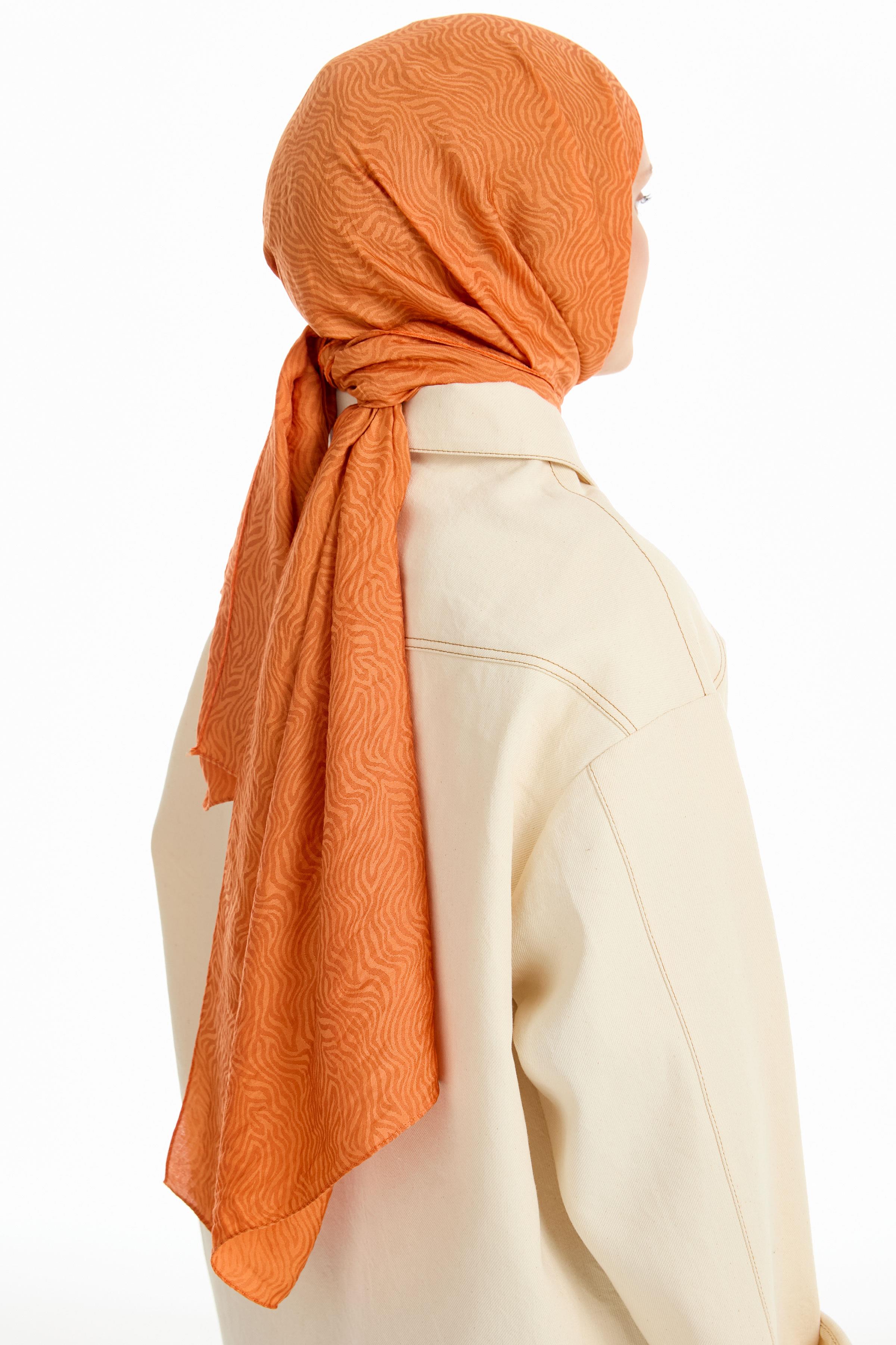 Zebra Desen Viskon Şal - Taba TUGBA