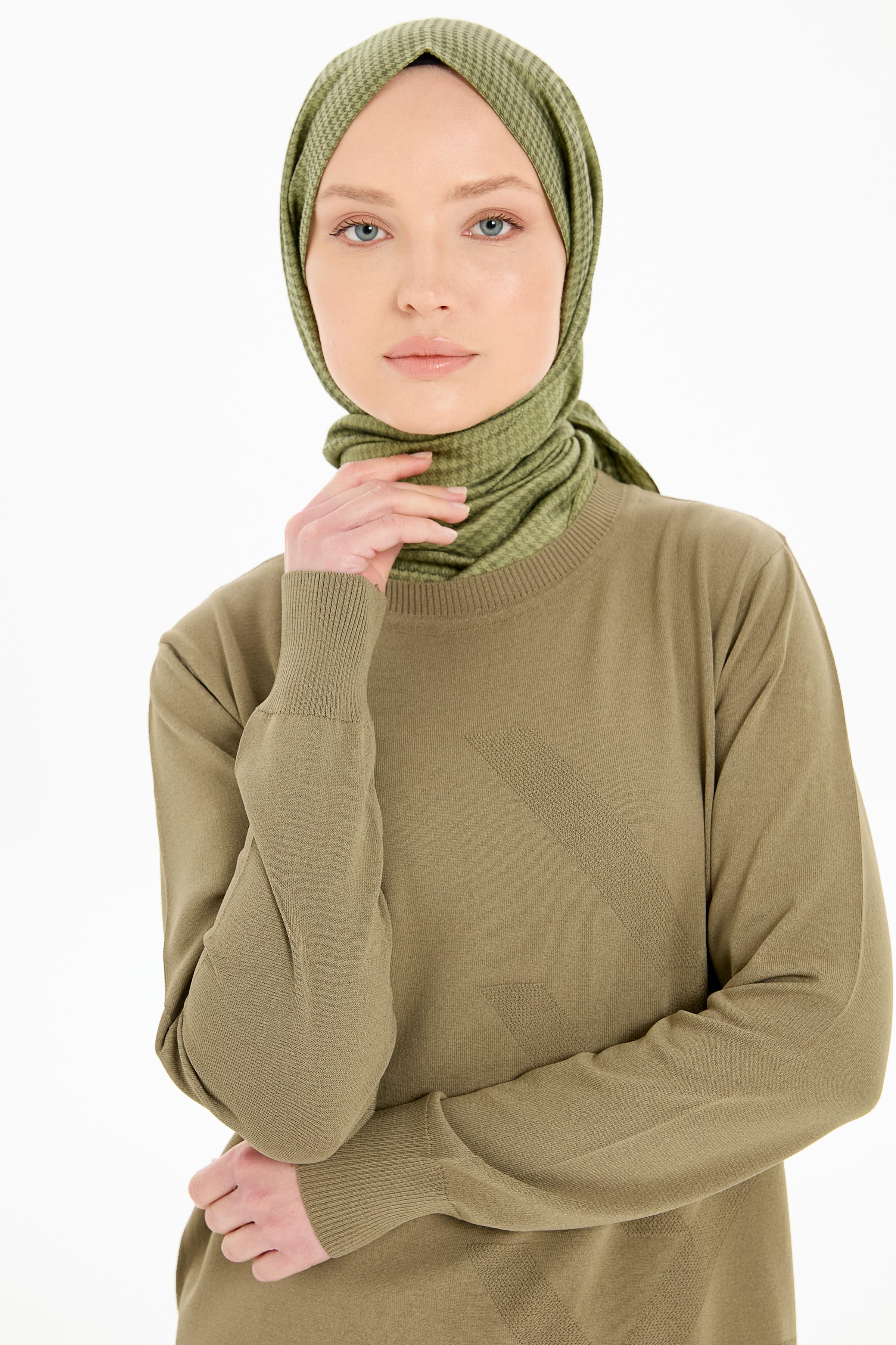 Kazayağı Desen Viskon Şal - Yeşil TUGBA